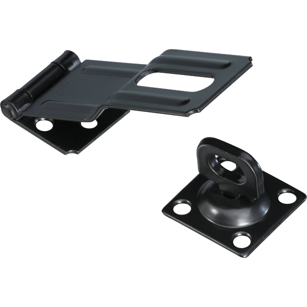 National Hardware 4-1/2 In. Black Swivel Safety Hasp