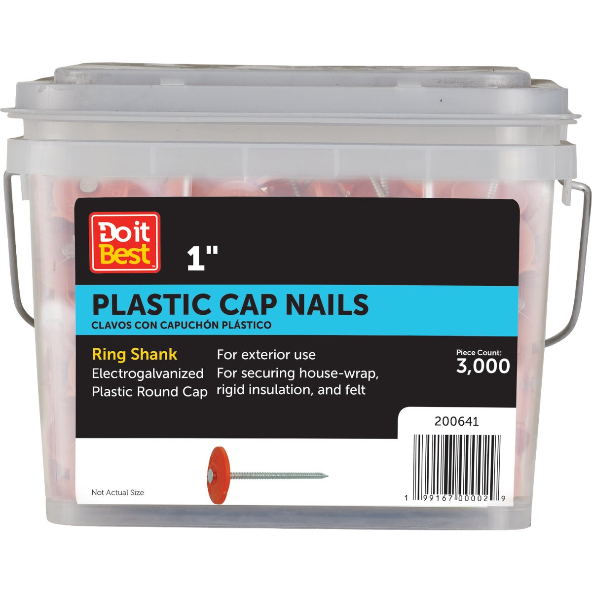 Grip-Rite 1 In. 12 ga Electrogalvanized Cap Nails (3000 Ct., 9 Lb.)