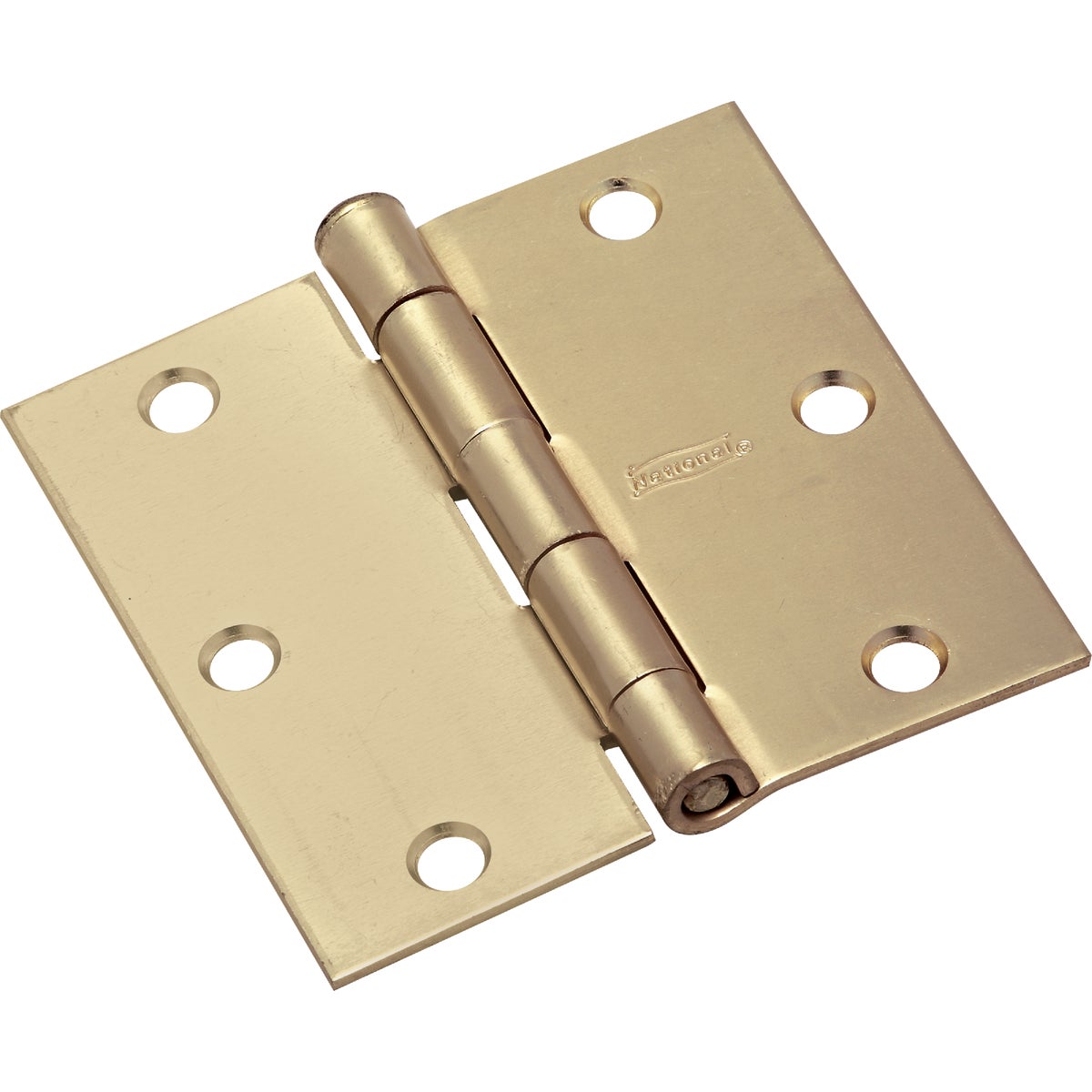 National 3 In. Square Satin Brass Door Hinge