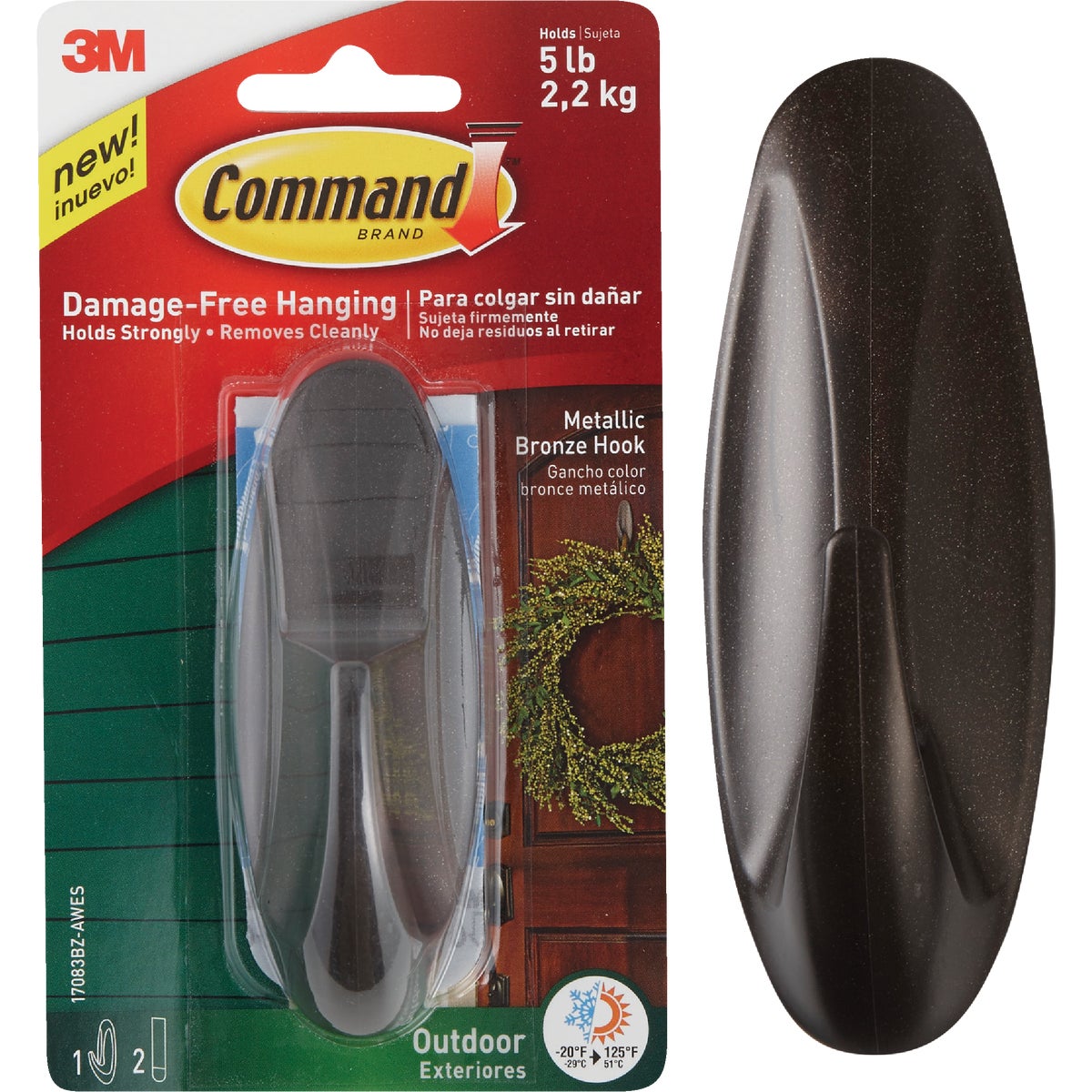 Command Outdoor Metallic Bronze Hook