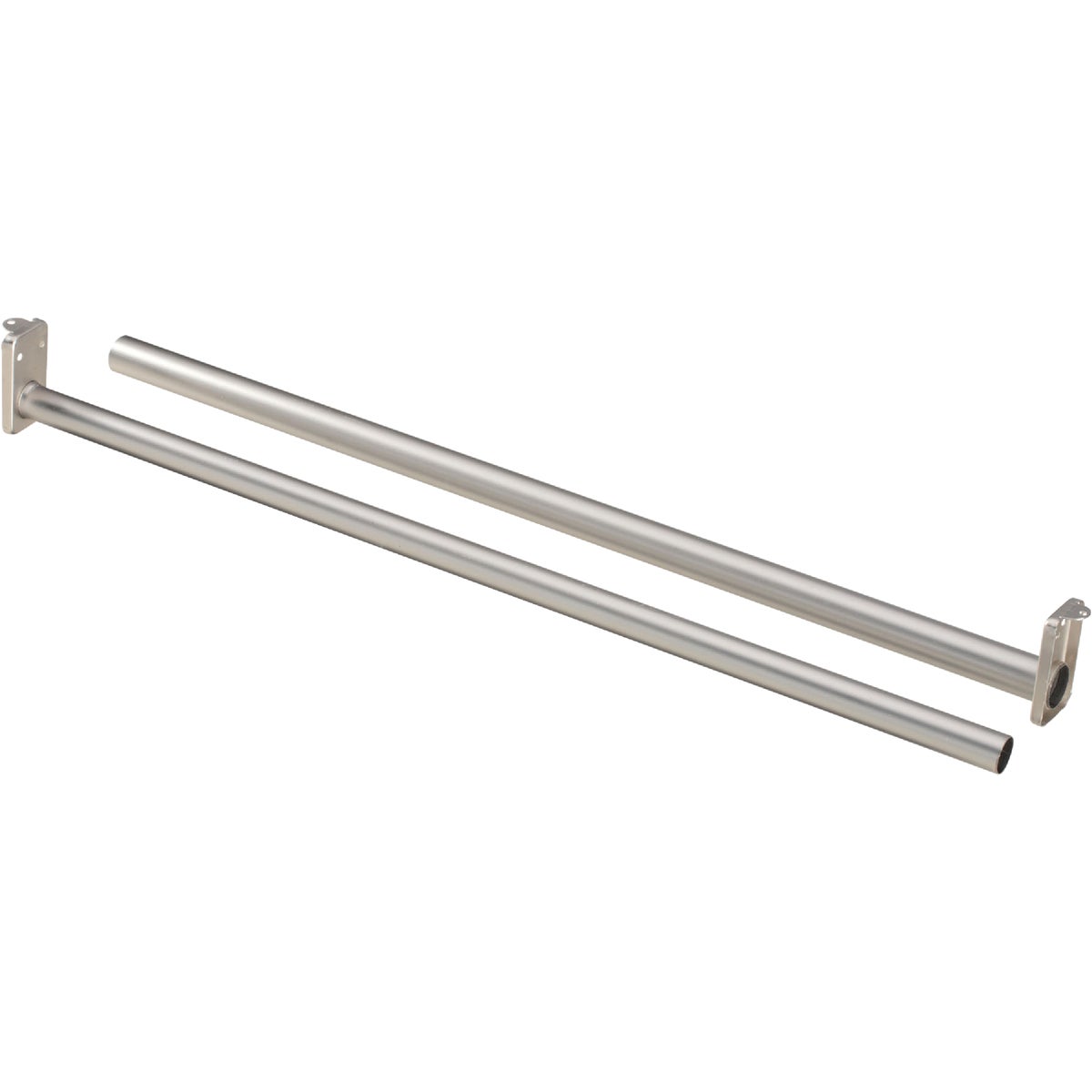National 72 In. To 120 In. Adjustable Closet Rod, Satin Nickel