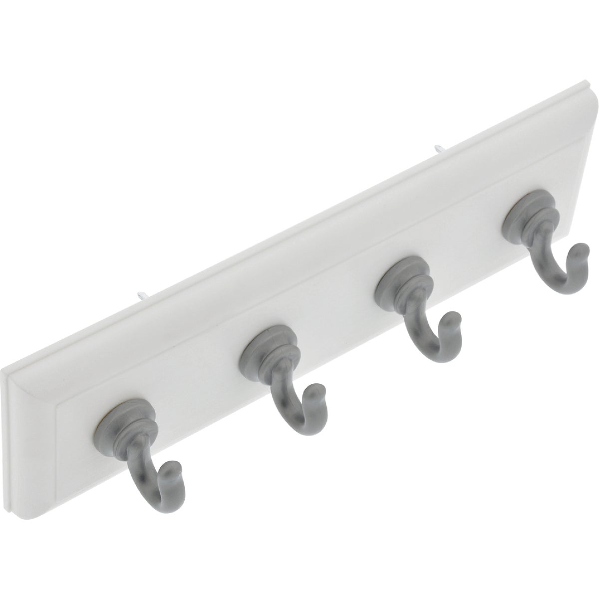 Hillman High and Mighty 10 Lb. Capacity White Key Rail with Silver Hooks