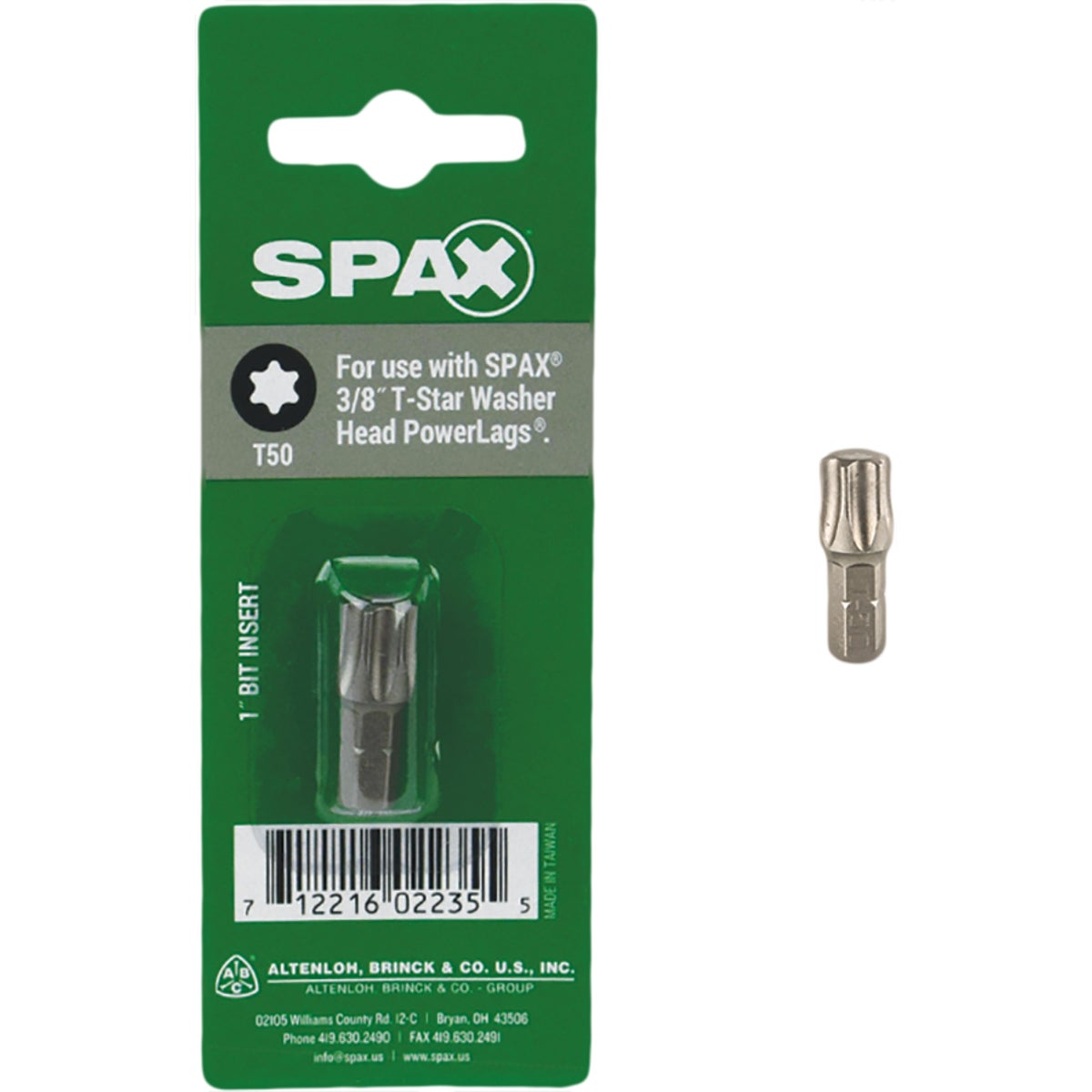 Spax 1/4 In. x 1 In. T50 T-Star Plus Insert Screwdriver Bit