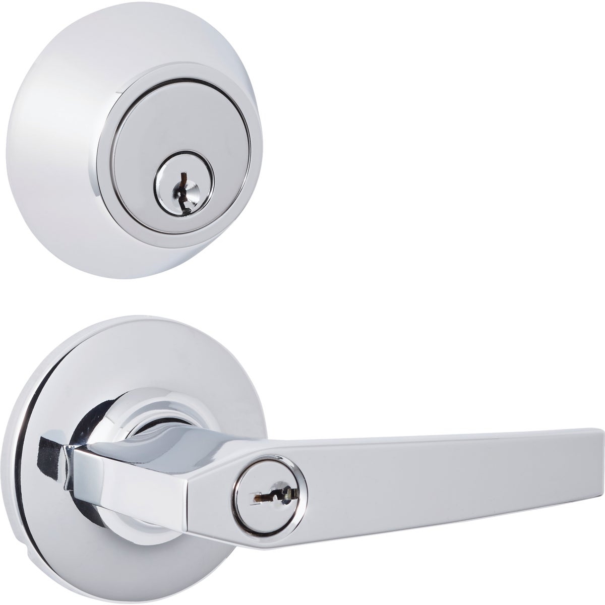 Steel Pro Polished Chrome Deadbolt and Lever Combo