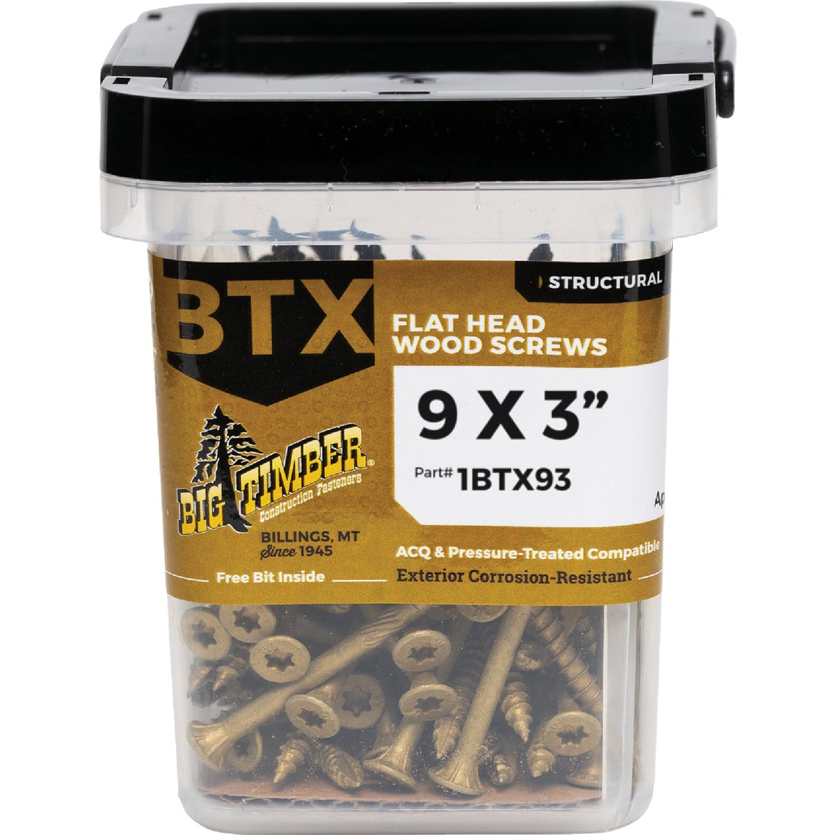 Big Timber #9 x 3 In. Bronze Flat Head Wood Screw (79 Ct., 1 Lb.)