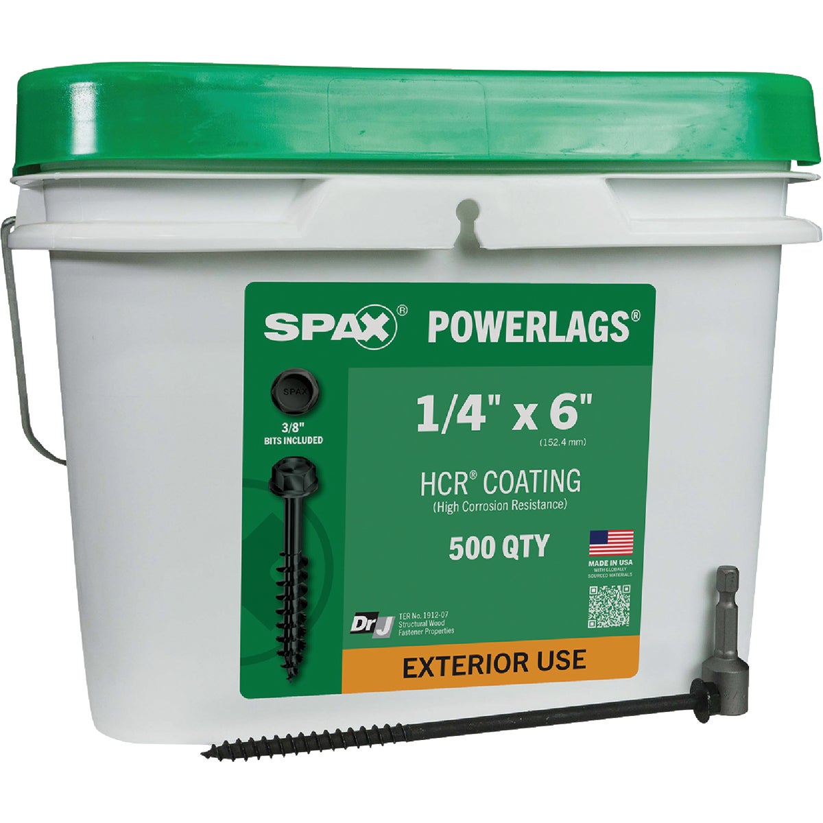 Spax PowerLags 1/4 In. x 6 In. Hex Head Exterior Structure Screw (500 Ct.)
