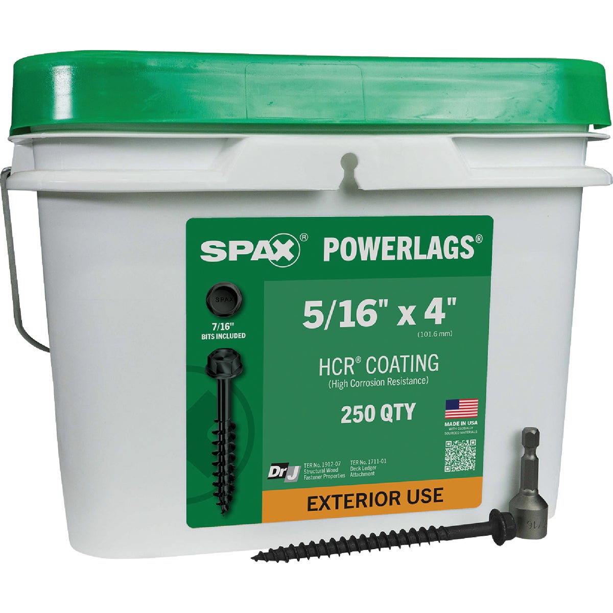Spax PowerLags 5/16 In. x 4 In. Hex Head Exterior Structure Screw (250 Ct.)