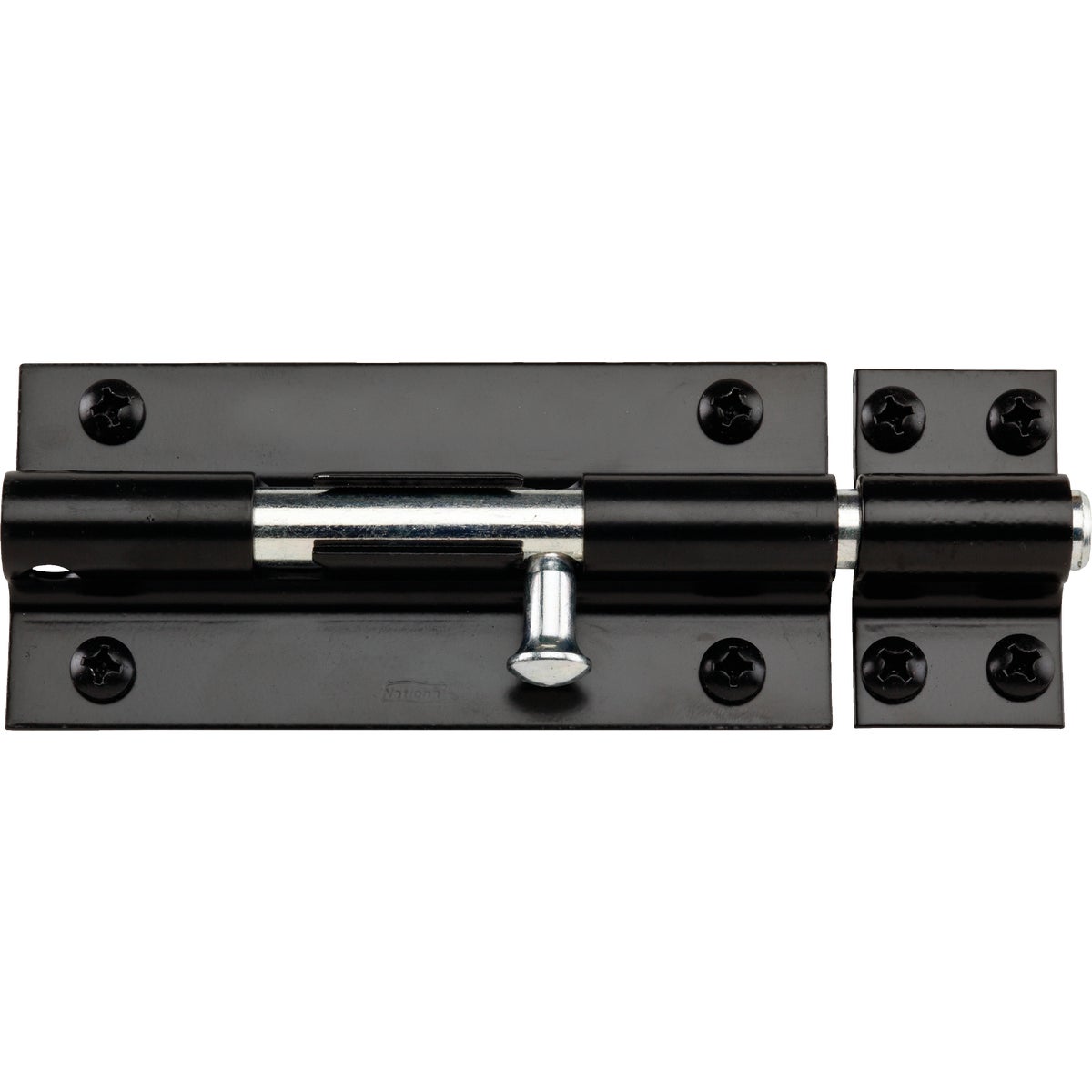 National 8 In. Black Extra Heavy-Duty Door Barrel Bolt