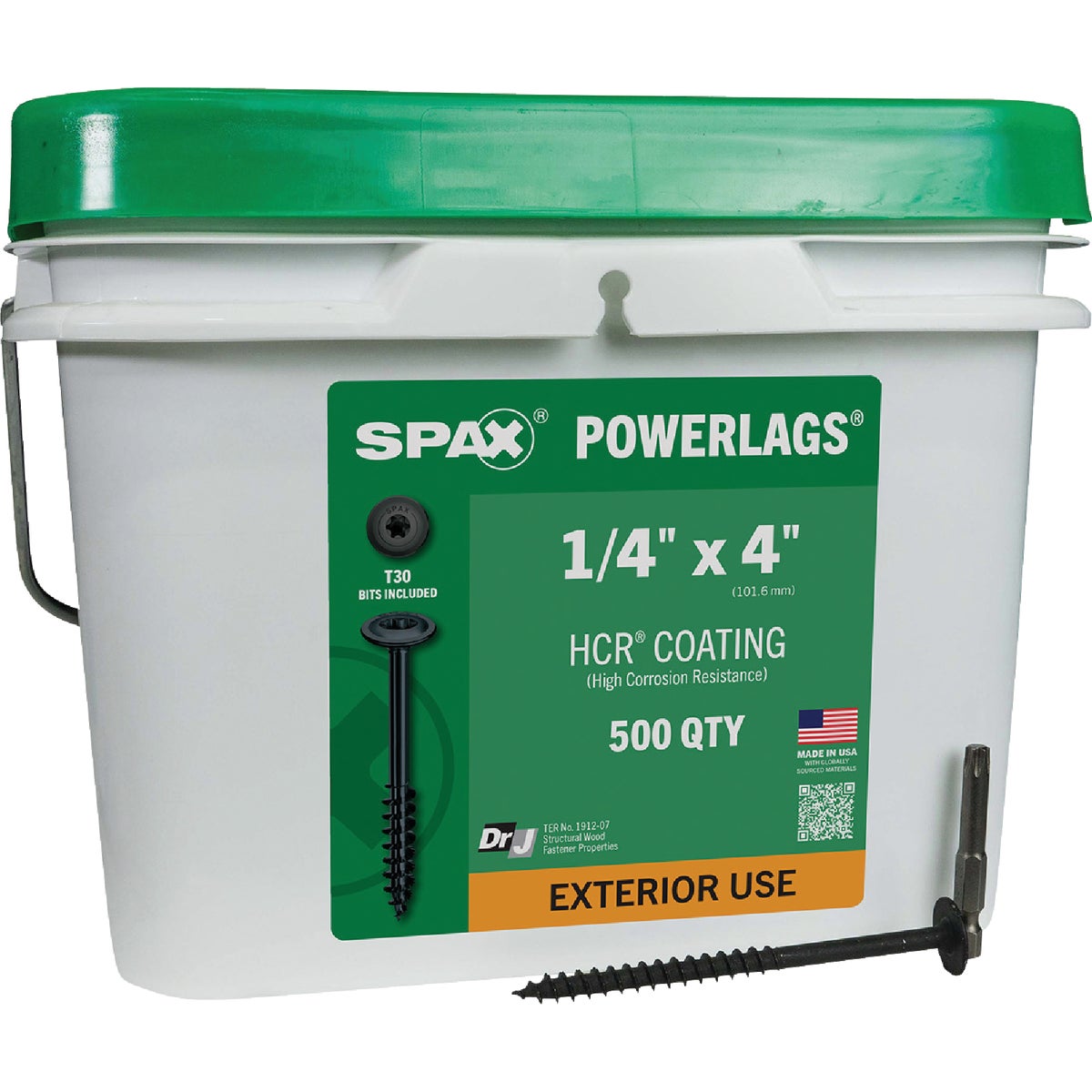 Spax PowerLags 1/4 In. x 4 In. Washer Head Exterior Structure Screw (500 Ct.)