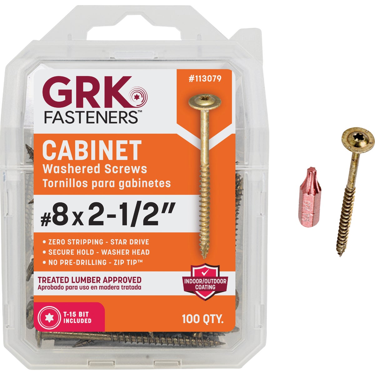 GRK #8 x 2-1/2 In. Star Drive Cabinet Screw (100 Ct.)