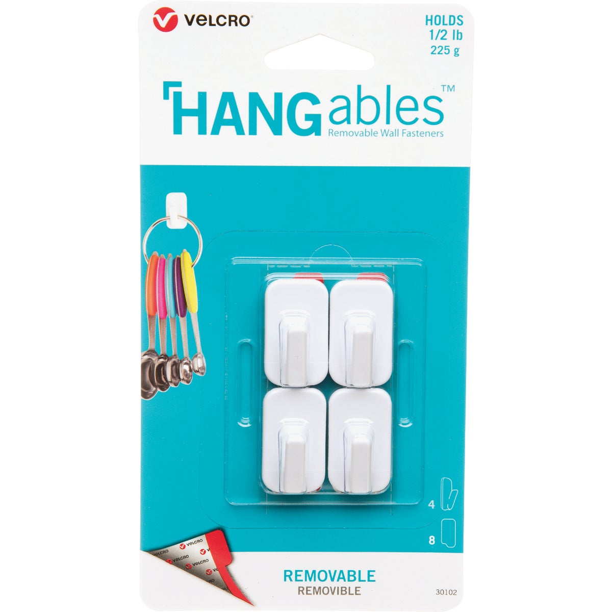 Velcro Brand Hangables 1/2 Lb. Capacity White Removable Micro Hook (4 Count)