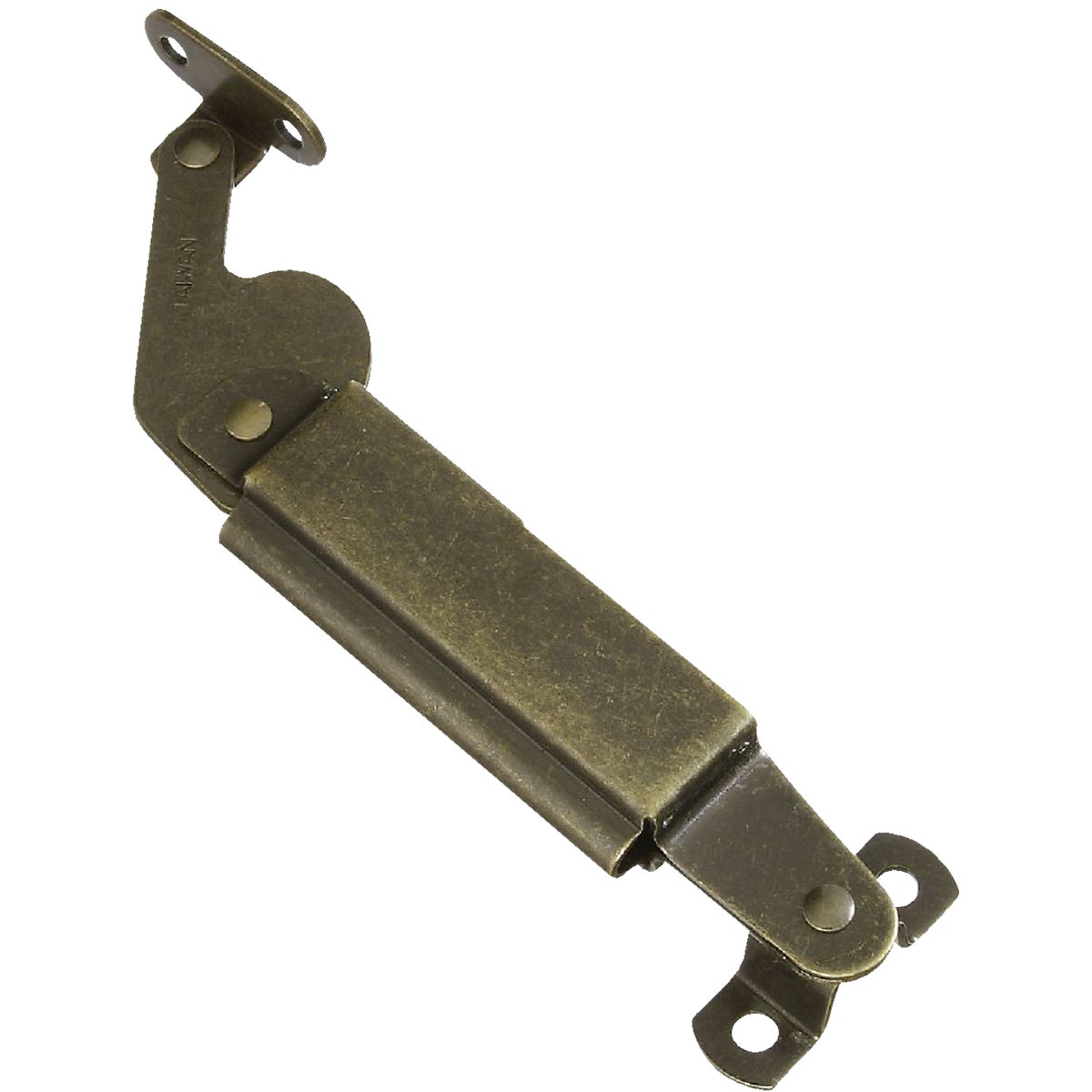 National Catalog V1893 Antique Brass Left-Handed Spring Lid Support