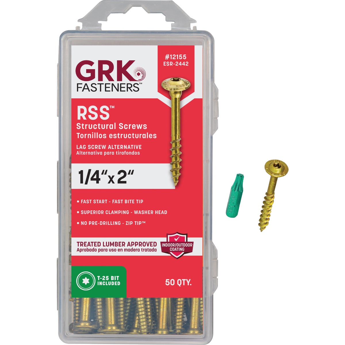 GRK RSS Rugged 1/4 In. x 2 In. Star Drive Washer-Head Structure Screw (50 Ct.)