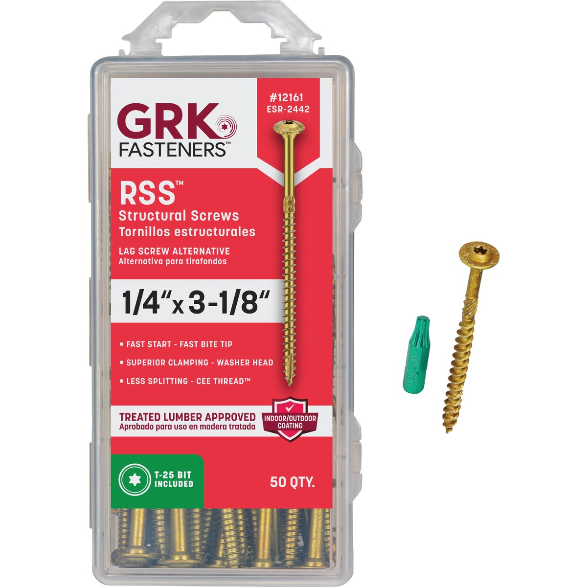 GRK RSS Rugged 1/4 In. x 3-1/8 In. Star Drive Washer-Head Structure Screw (50 Ct.)