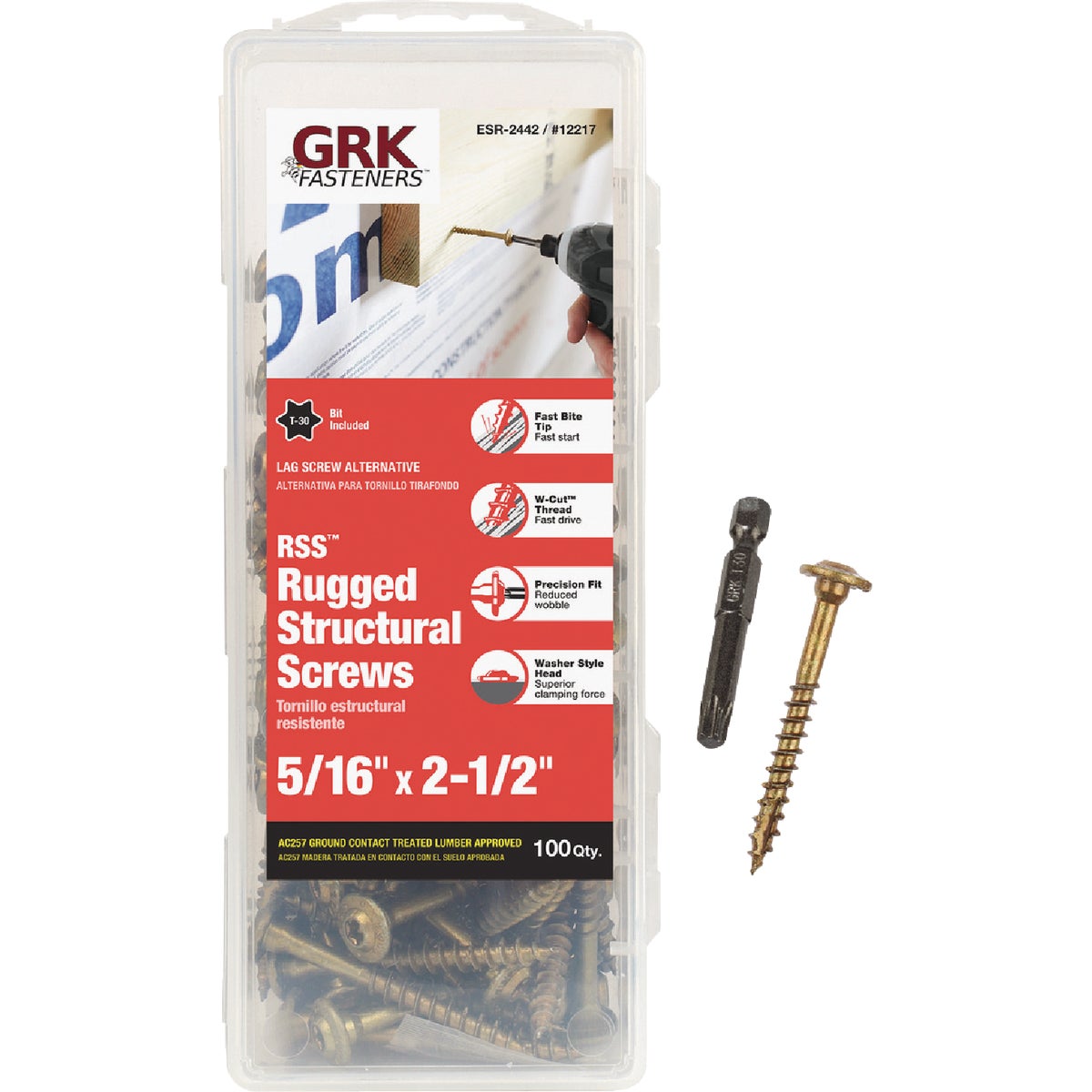 GRK RSS Rugged 5/16 In. x 2-1/2 In. Star Drive Washer-Head Structure Screw (100 Ct.)
