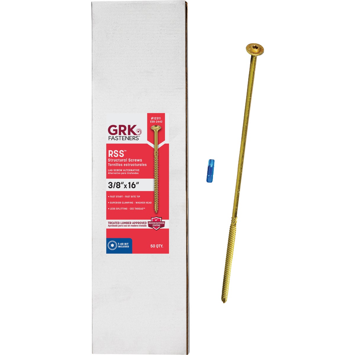 GRK RSS Rugged 3/8 In. x 16 In. Star Drive Washer-Head Structure Screw (50 Ct.)