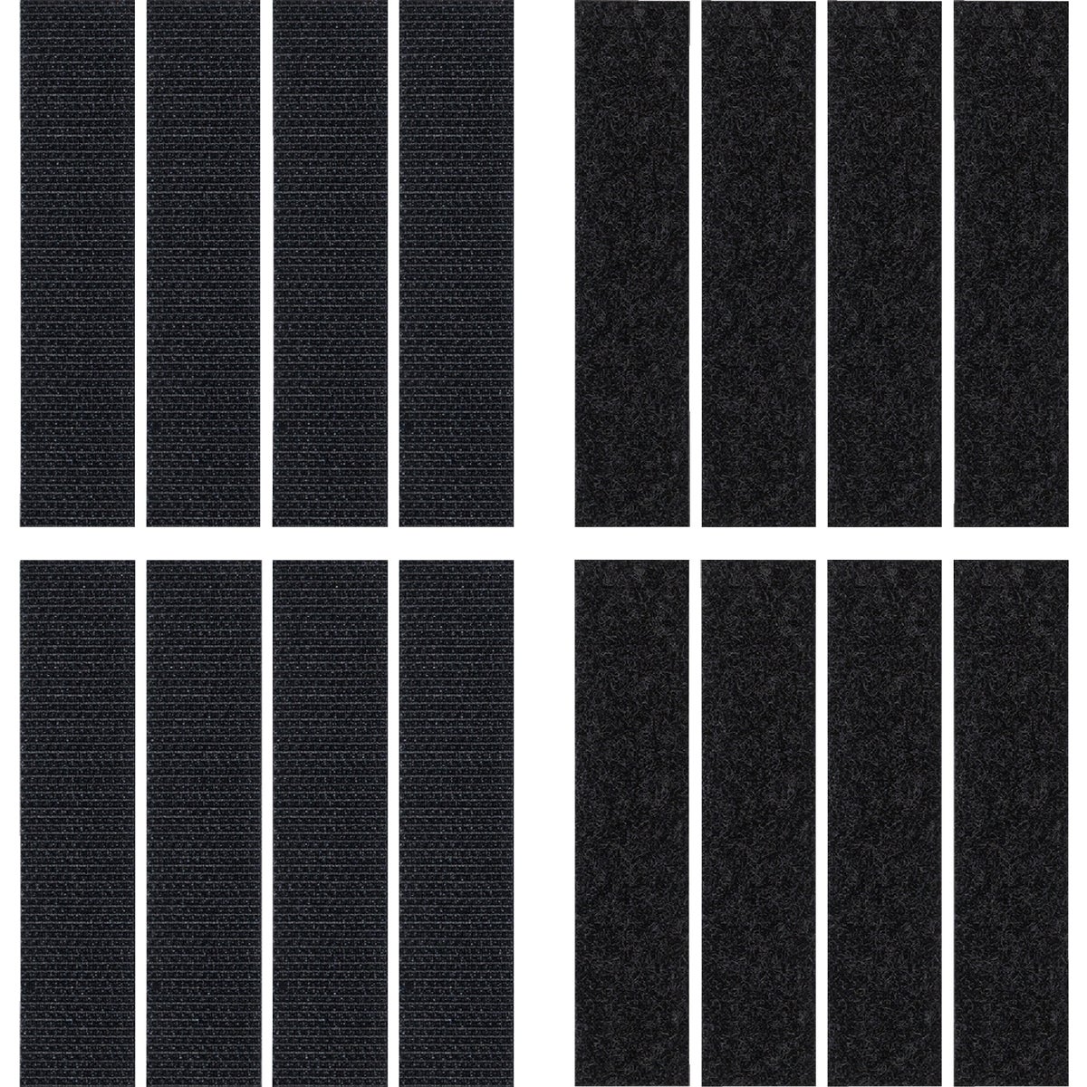 Wrap-It Storage Stick 'Em 3/4 In. x 3-1/2 In. Black Hook & Loop Strip (8 Ct.)