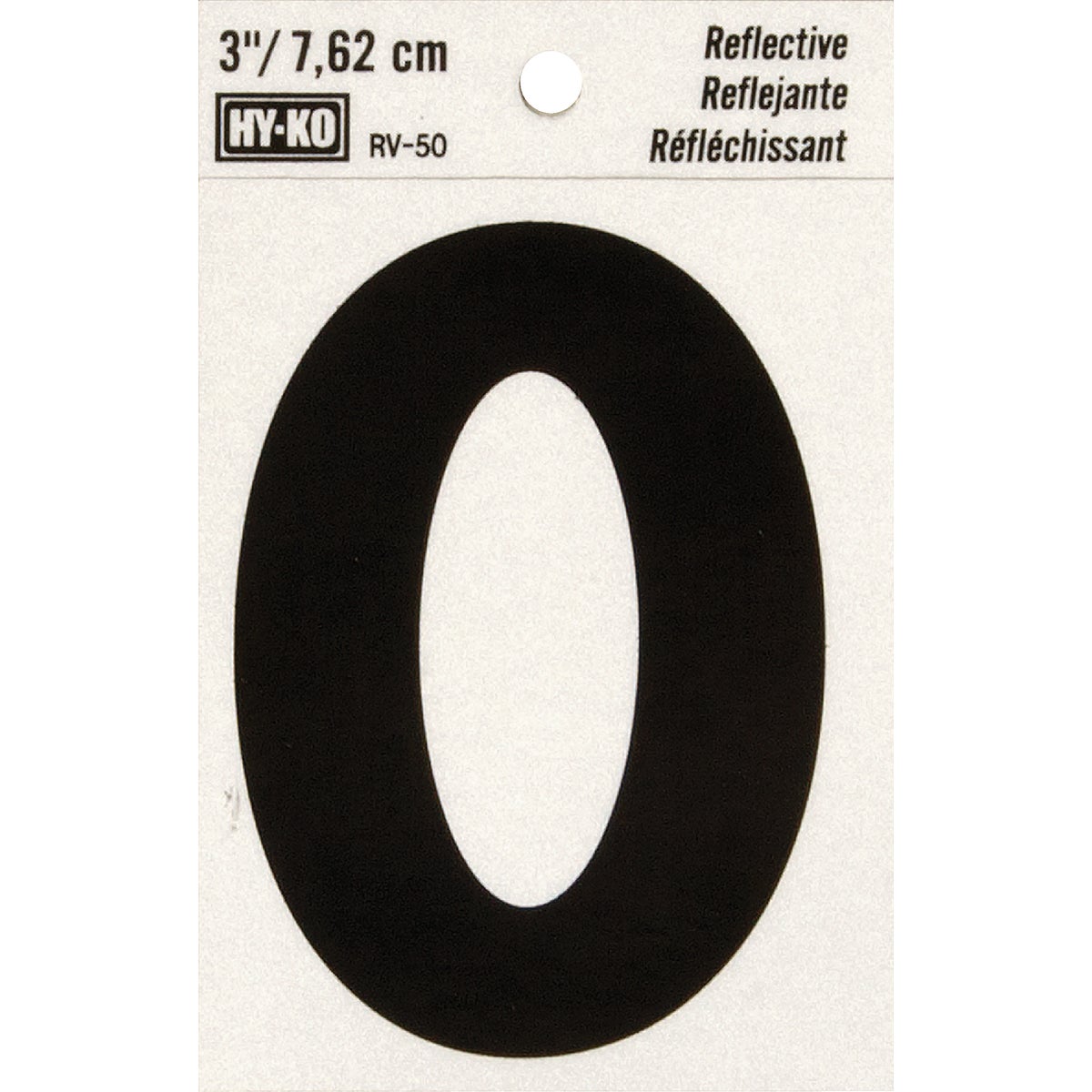 Hy-Ko Vinyl 3 In. Reflective Adhesive Number Zero