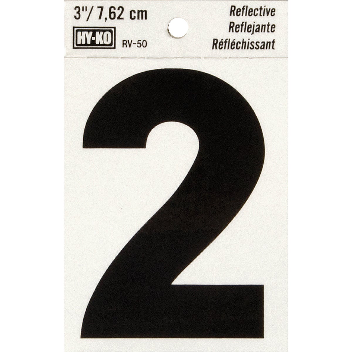 Hy-Ko Vinyl 3 In. Reflective Adhesive Number Two