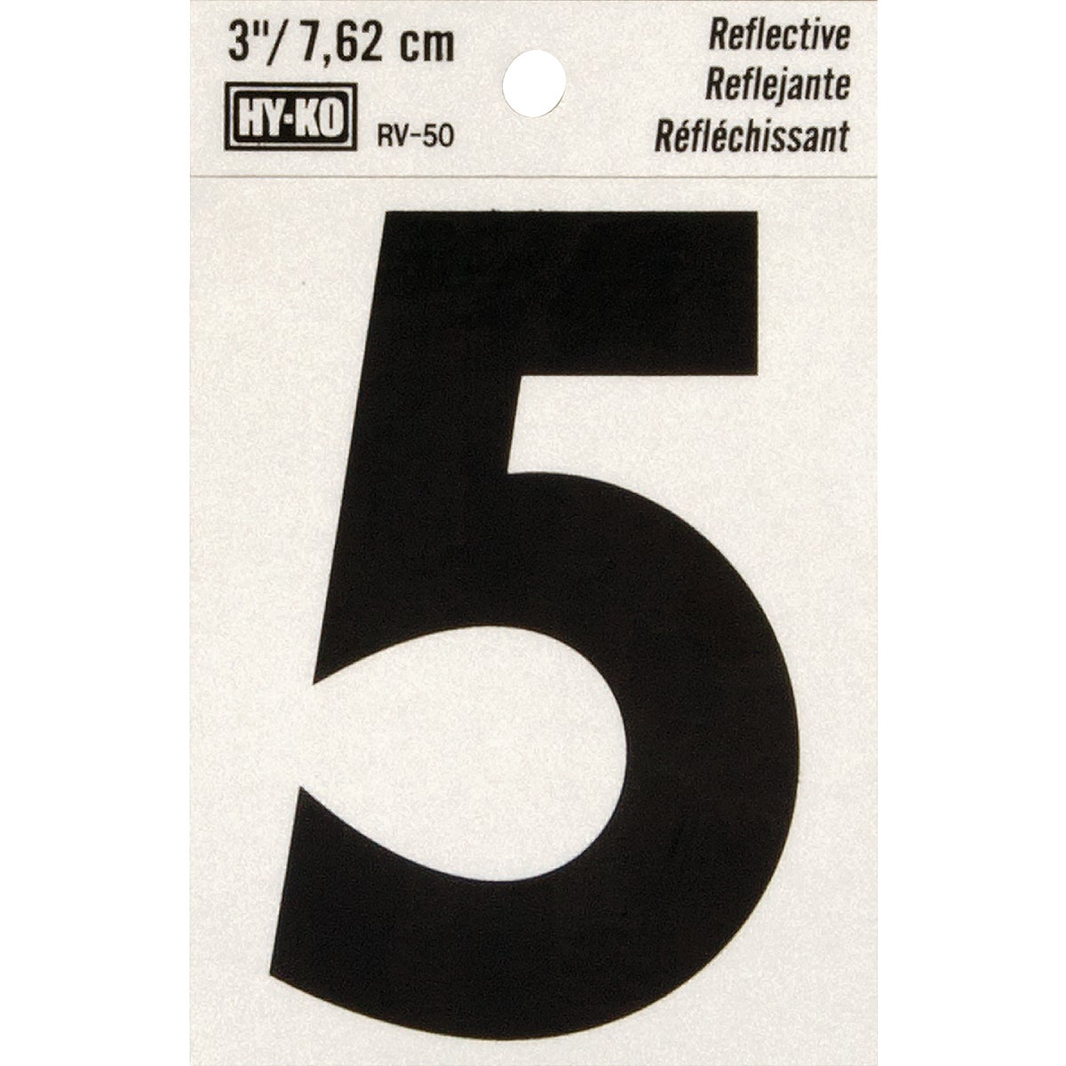 Hy-Ko Vinyl 3 In. Reflective Adhesive Number Five