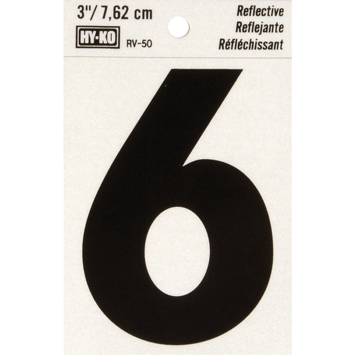 Hy-Ko Vinyl 3 In. Reflective Adhesive Number Six
