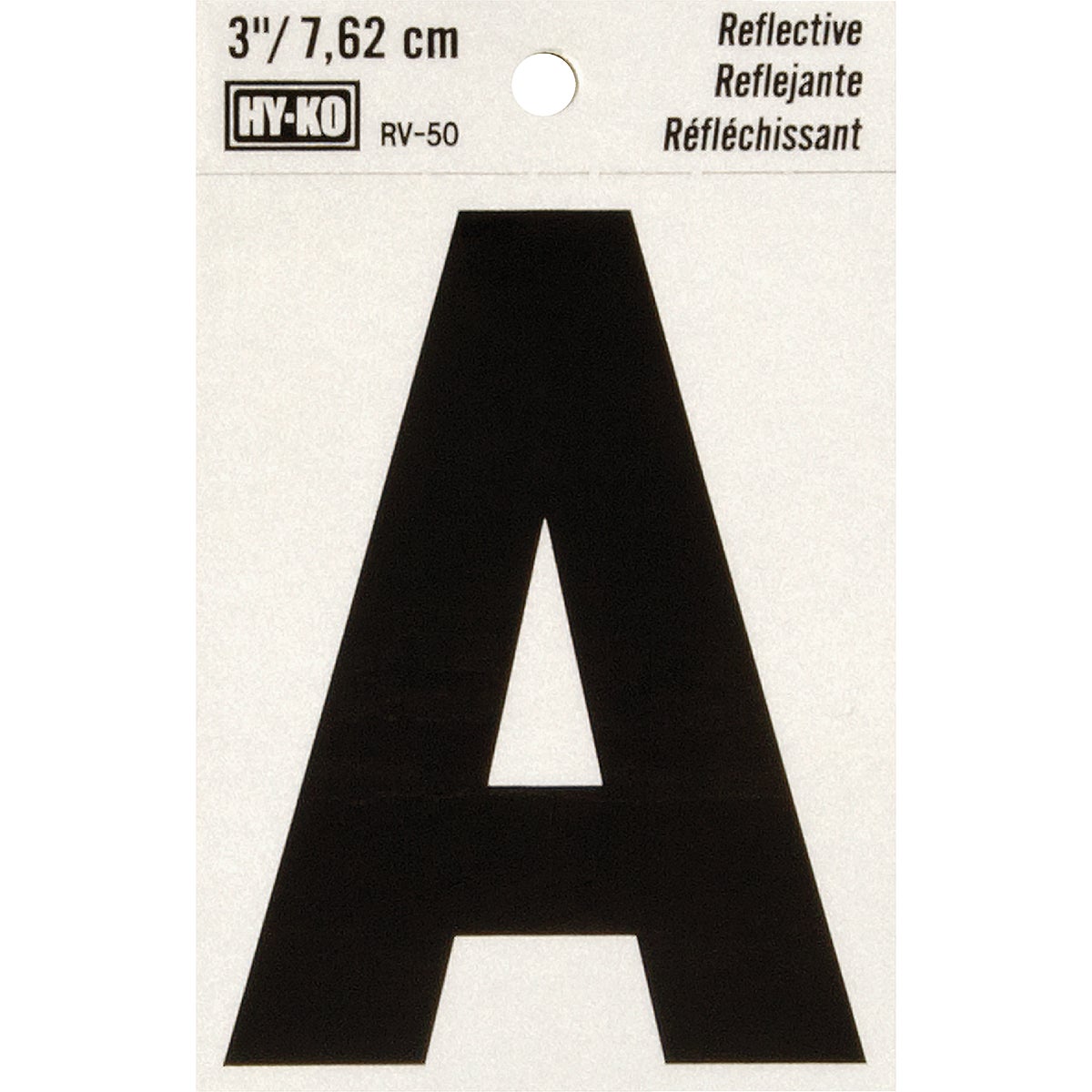 Hy-Ko Vinyl 3 In. Reflective Adhesive Letter, A