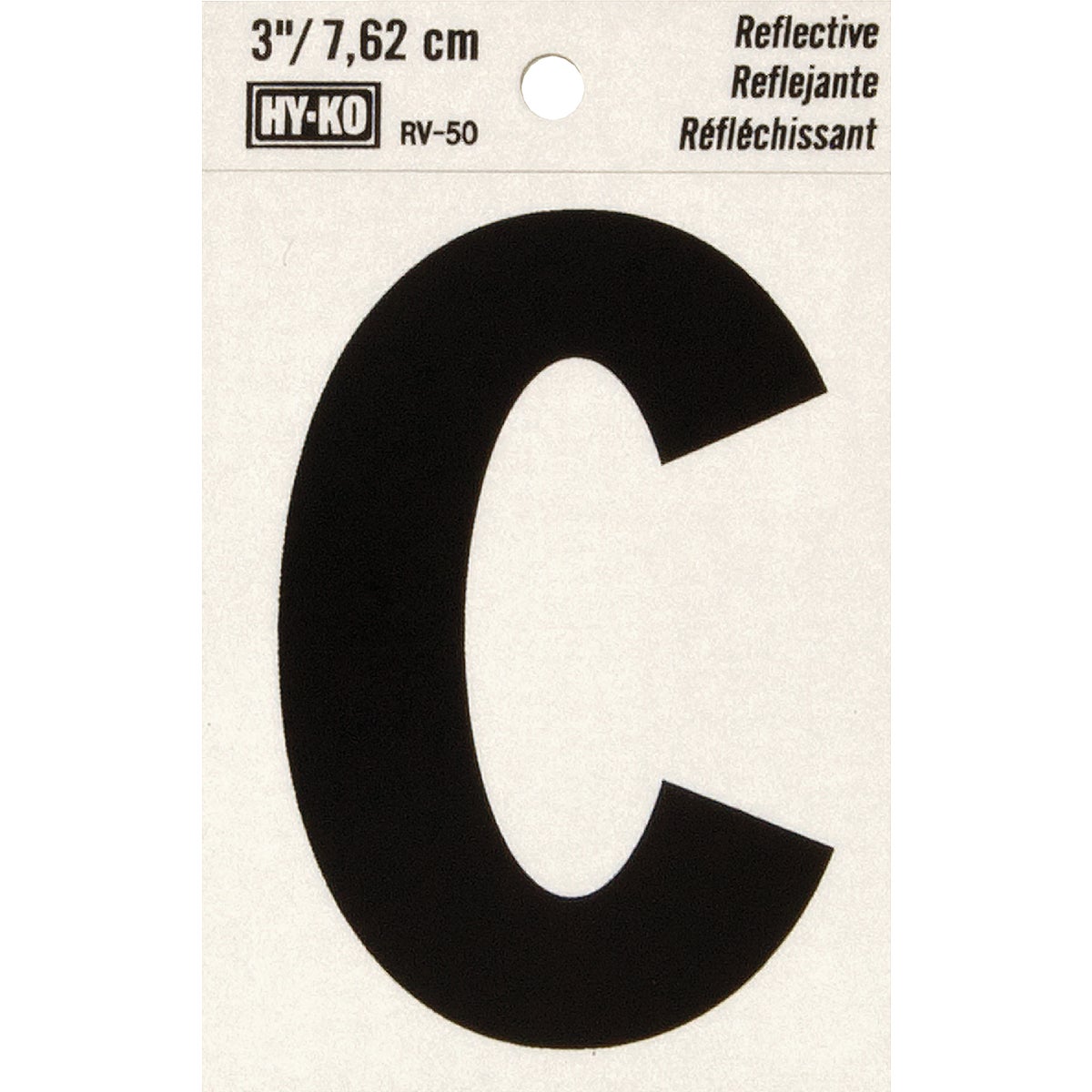 Hy-Ko Vinyl 3 In. Reflective Adhesive Letter, C