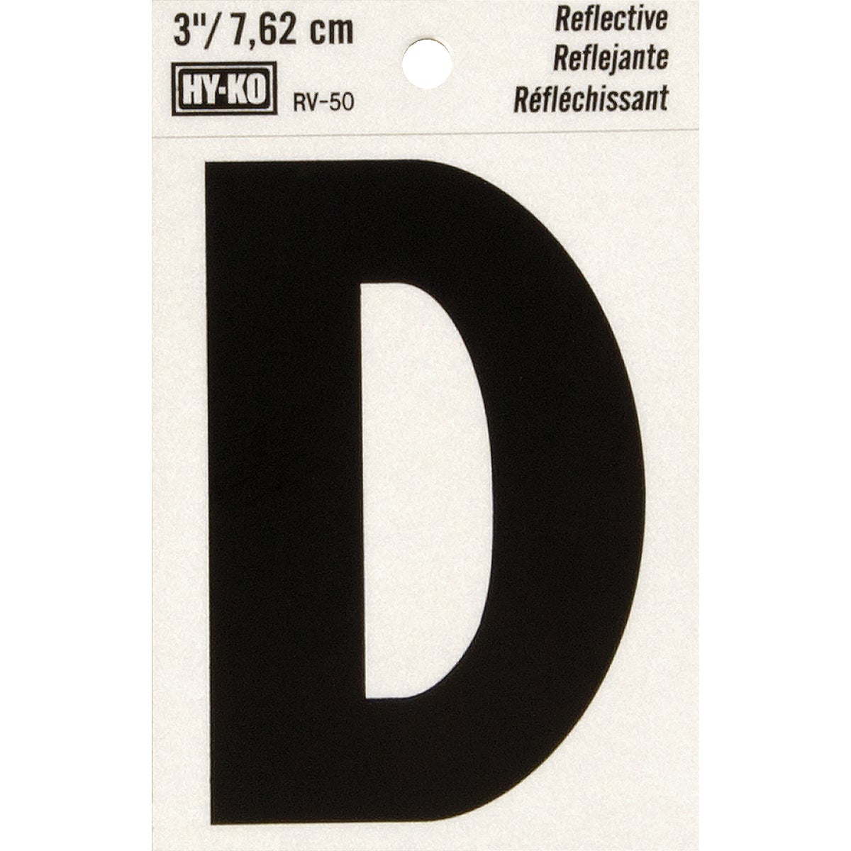 Hy-Ko Vinyl 3 In. Reflective Adhesive Letter, D
