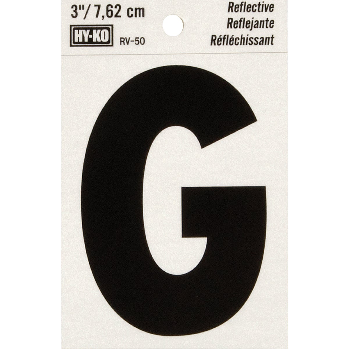 Hy-Ko Vinyl 3 In. Reflective Adhesive Letter, G