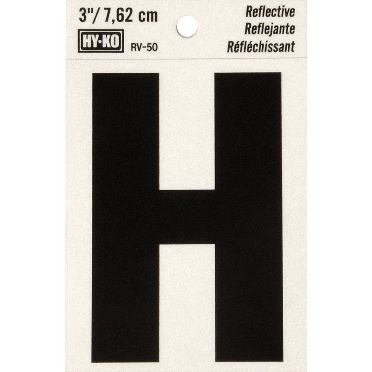 Hy-Ko Vinyl 3 In. Reflective Adhesive Letter, H