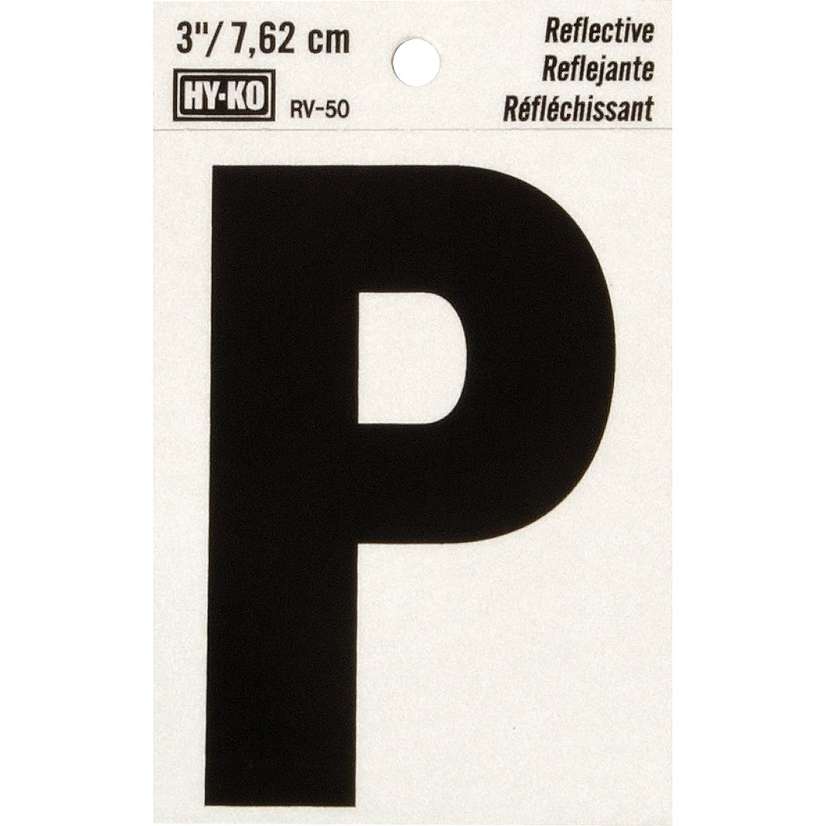 Hy-Ko Vinyl 3 In. Reflective Adhesive Letter, P