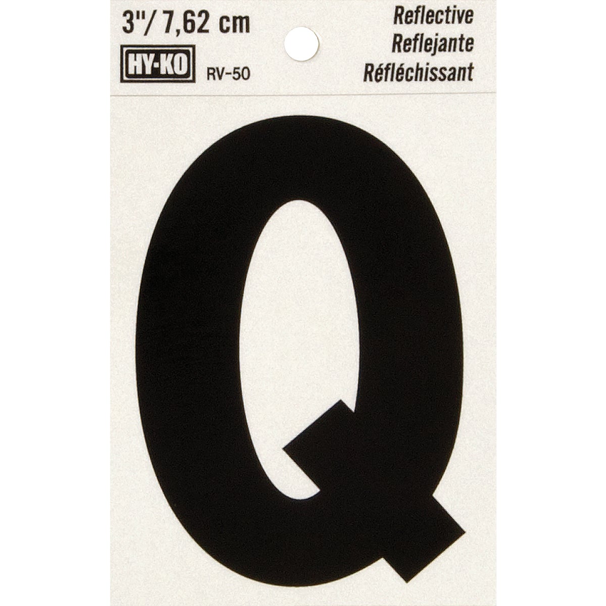 Hy-Ko Vinyl 3 In. Reflective Adhesive Letter, Q