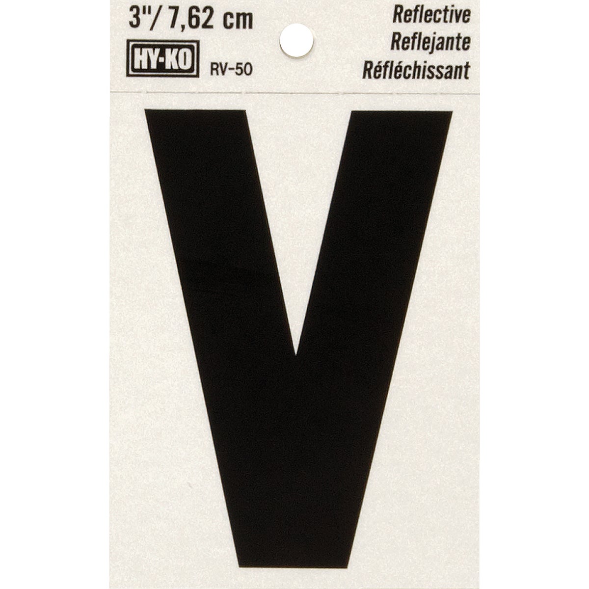 Hy-Ko Vinyl 3 In. Reflective Adhesive Letter, V
