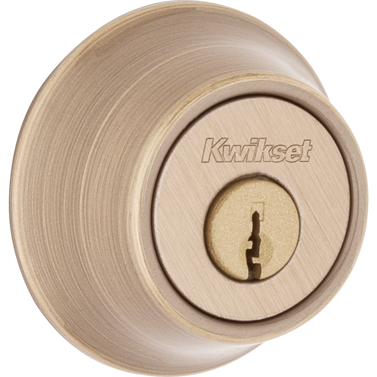 Kwikset 660 Deadbolt, Keyed One Side, Antique Brass