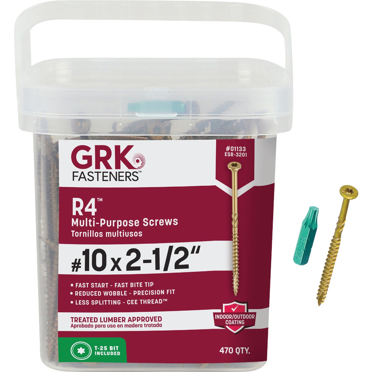 GRK R4 #10 x 2-1/2 In. Star Drive Multi-Purpose Wood Screw (470 Ct.)