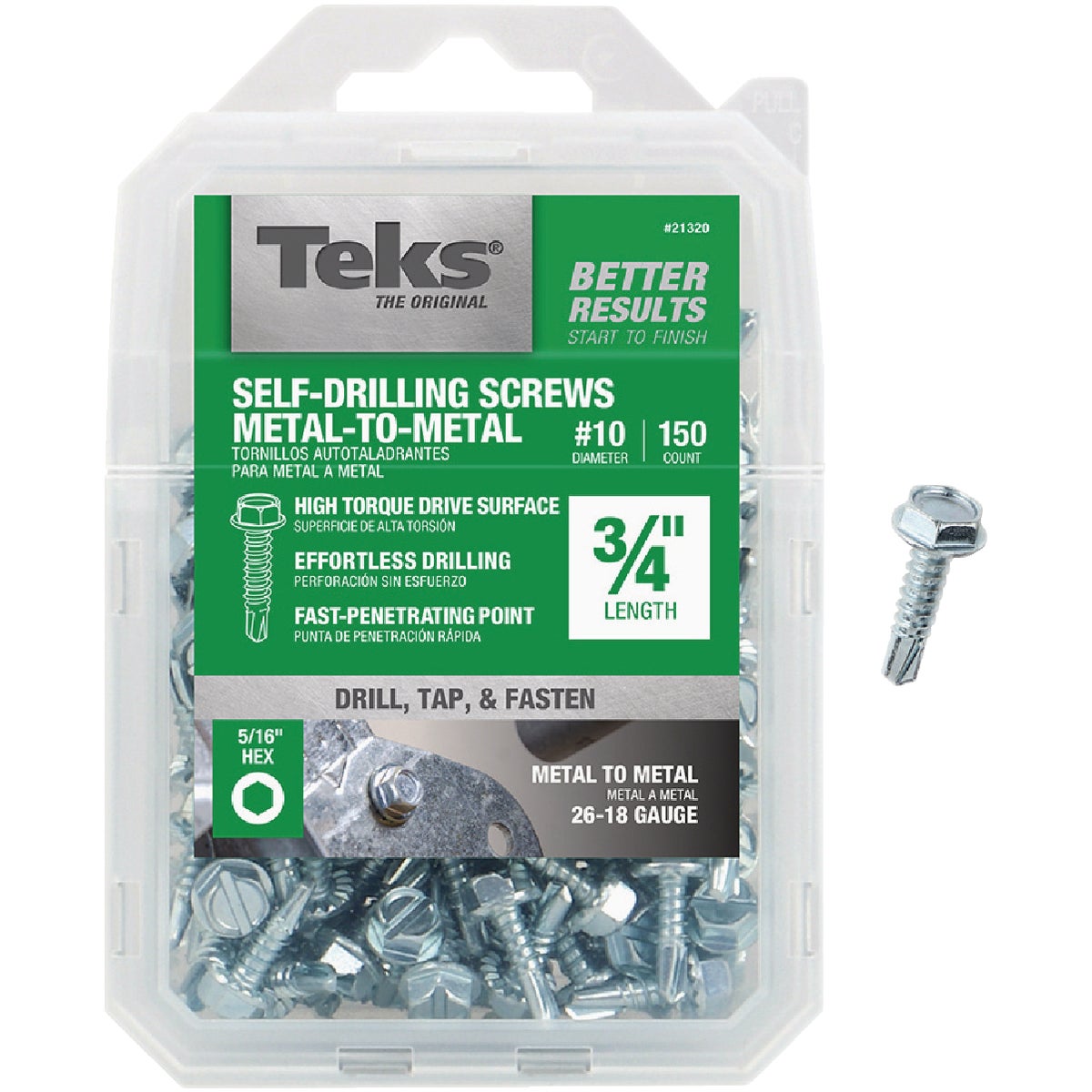 Teks #10 x 3/4 In. Hex Washer Head Drill Point Metal to Metal Screw (150 Ct.)