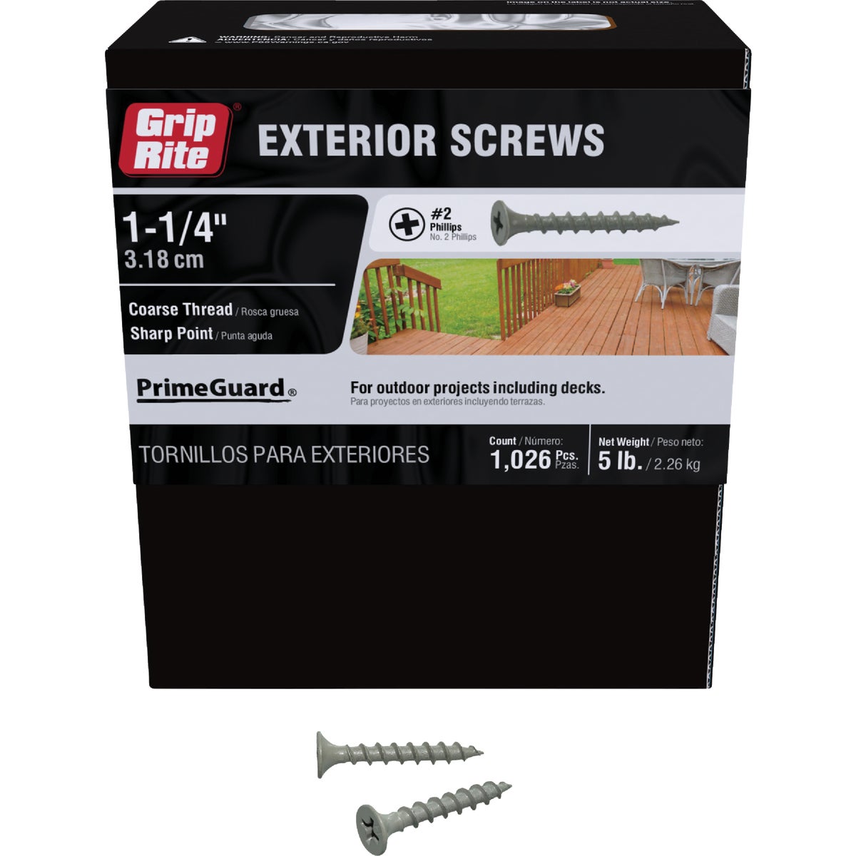 Grip-Rite PrimeGuard Ten 1-1/4 In. Exterior Screw (5 Lb.)