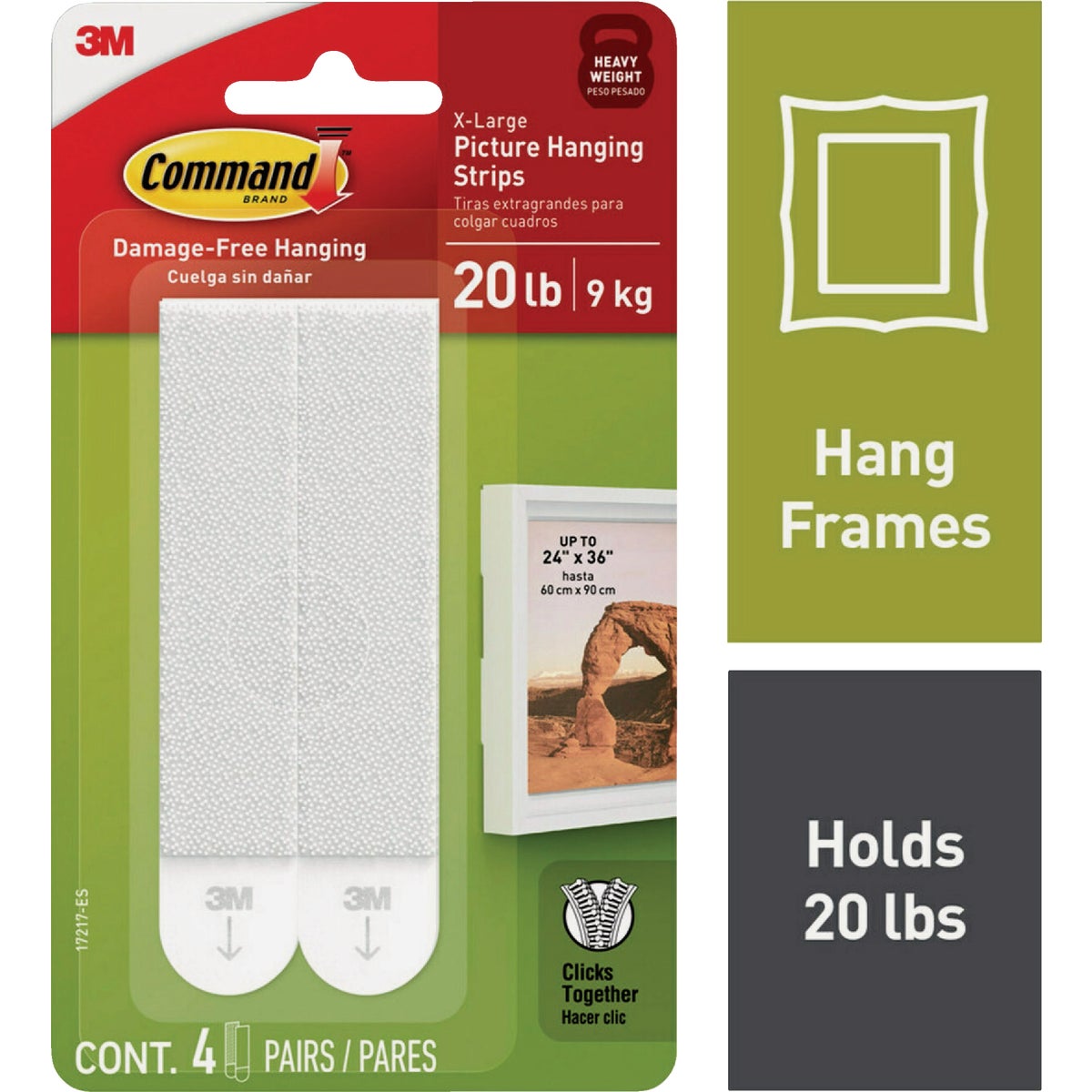 Command 20 Lb. White Picture Hanging Strips (4 Pairs)