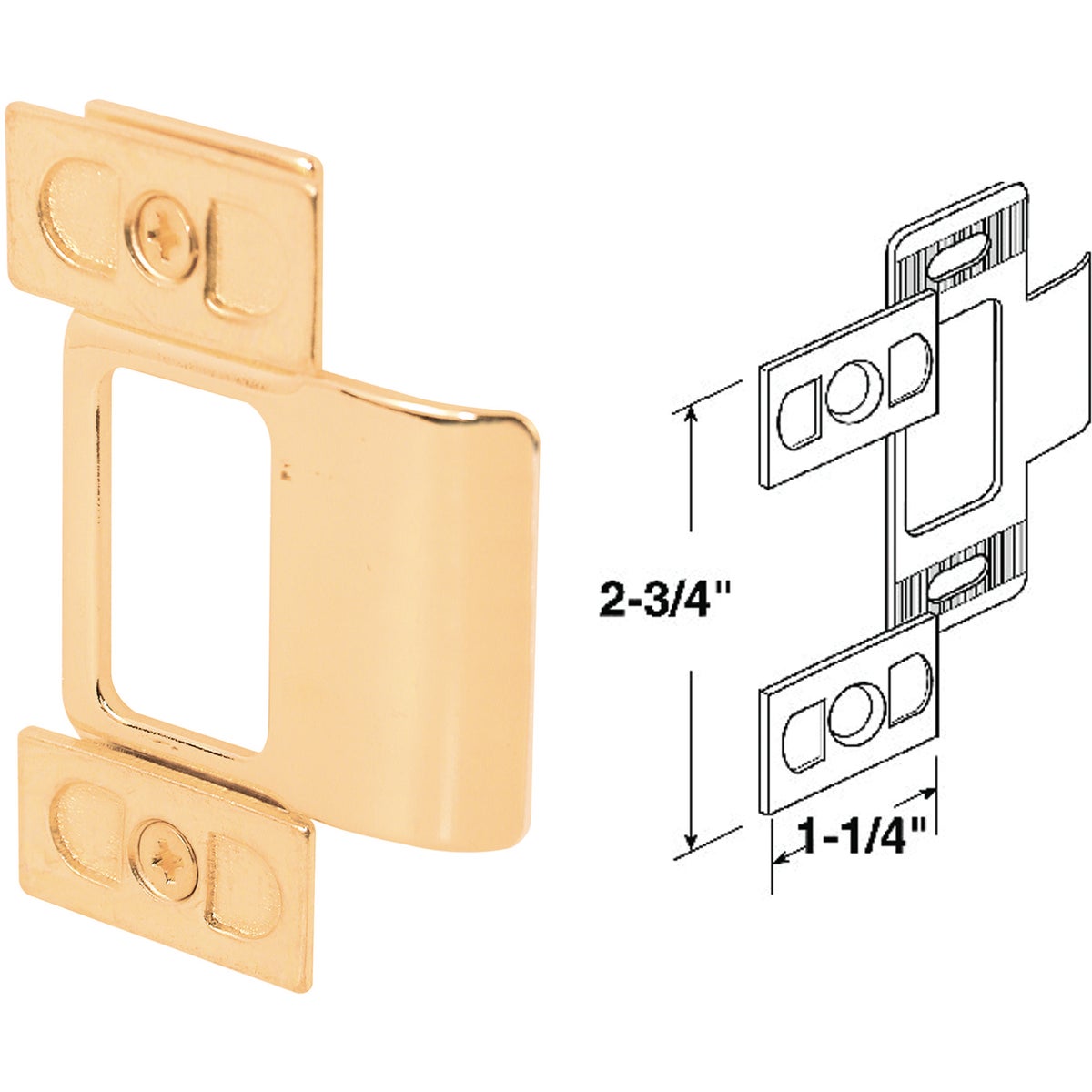 Defender Security Small Brass Adjust-A-Strike Plate