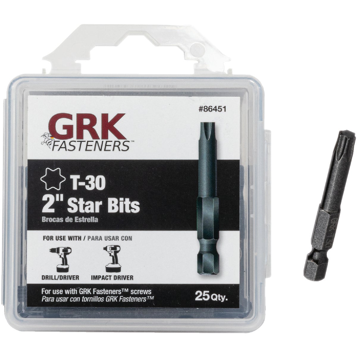 GRK 2 In. T30 Star Drive Impact Screwdriver Bit (25 Ct.)