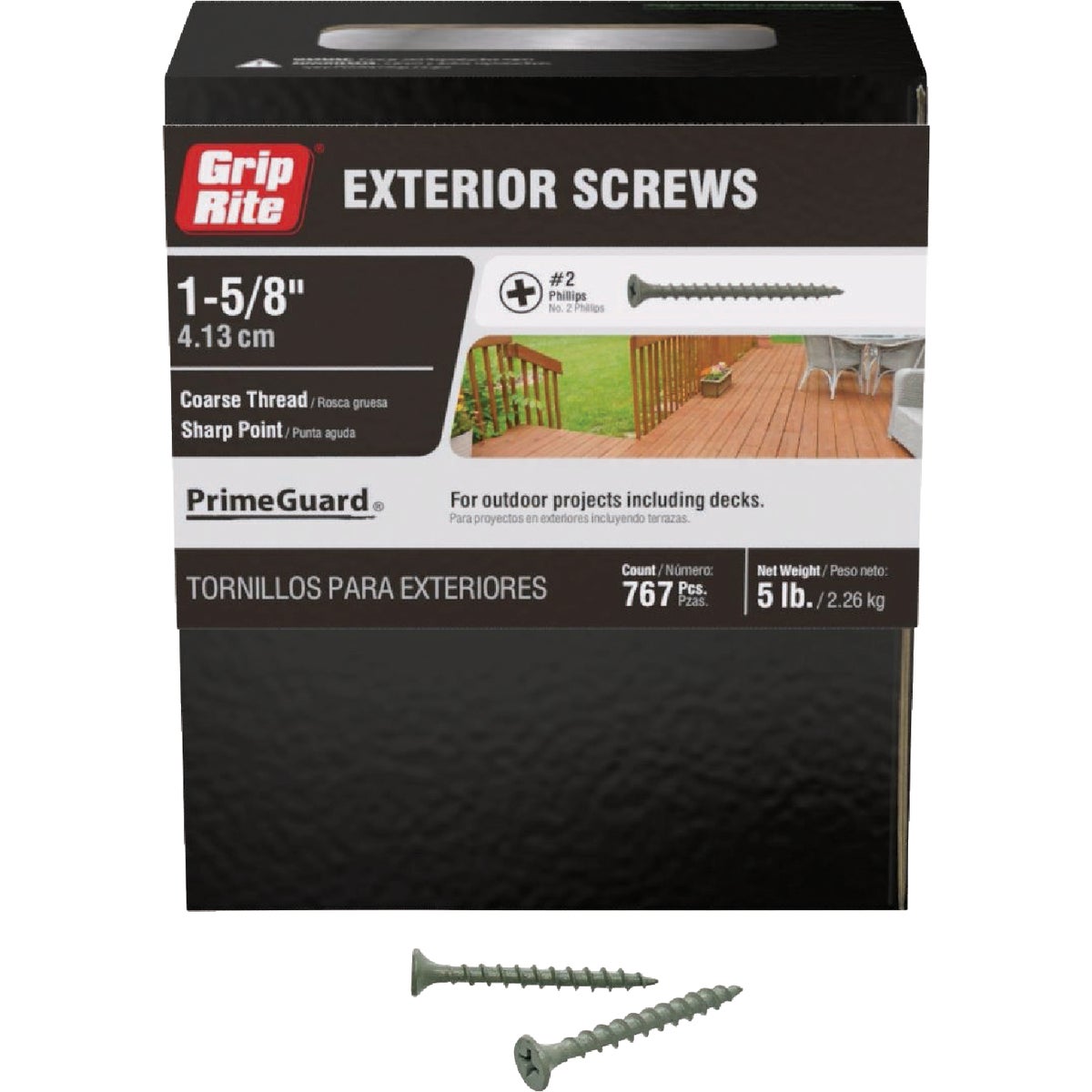 Grip-Rite PrimeGuard Ten 1-5/8 In. Exterior Screw (5 Lb.)