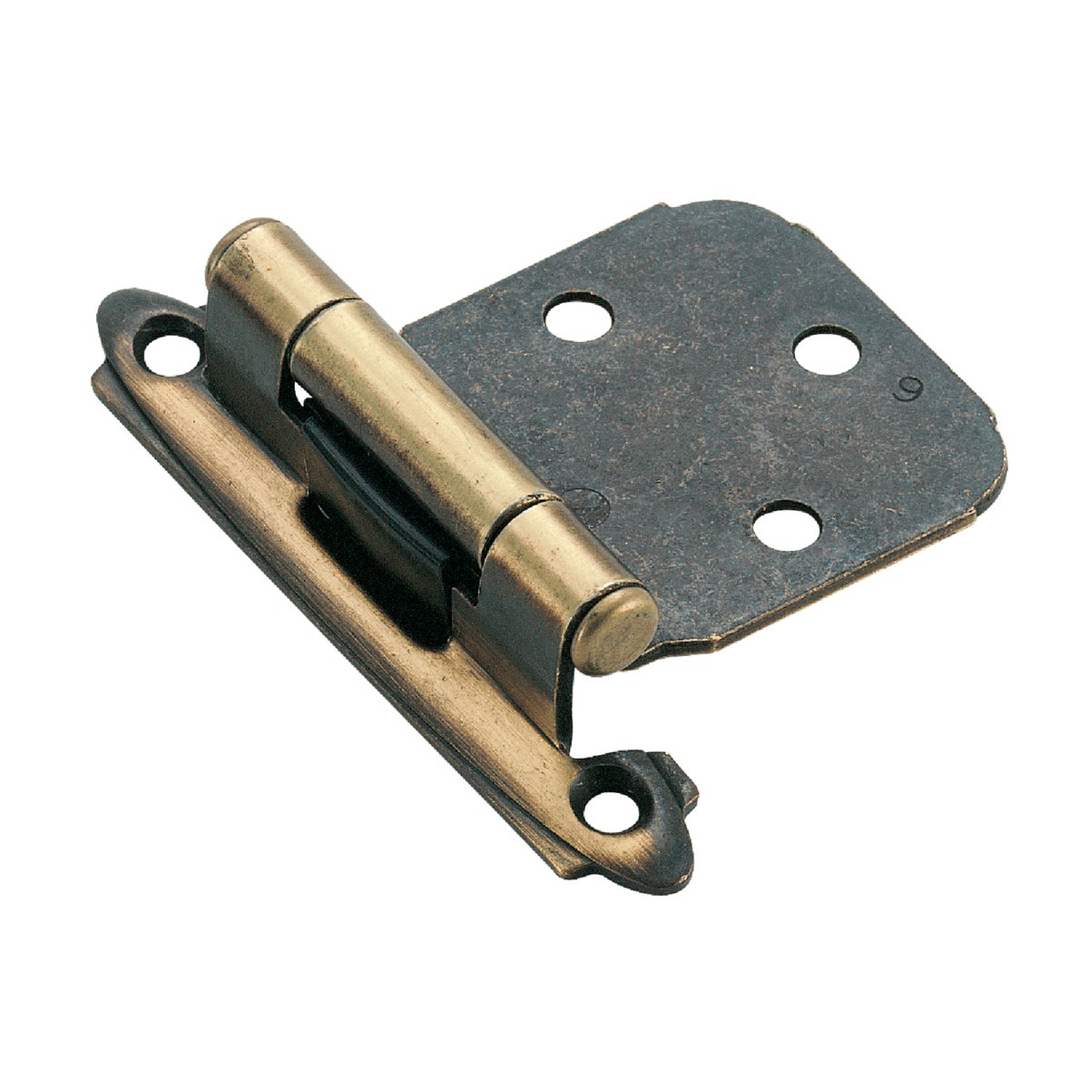 Amerock Antique Brass Self-Closing Variable Overlay Hinge (2-Pack)