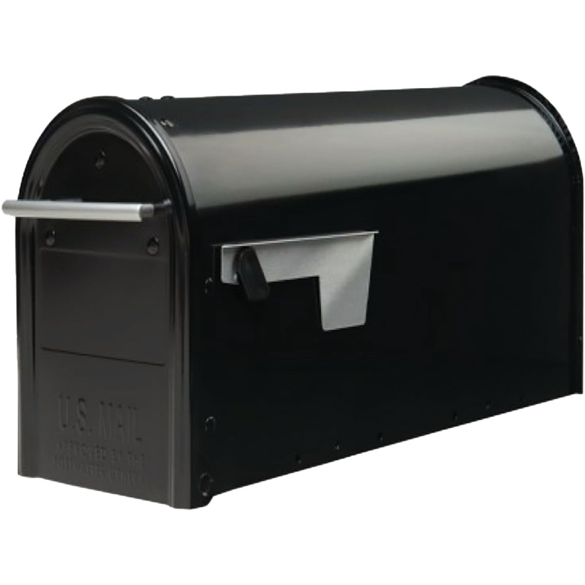 Gibraltar Franklin Black Steel Rural Post Mount Mailbox