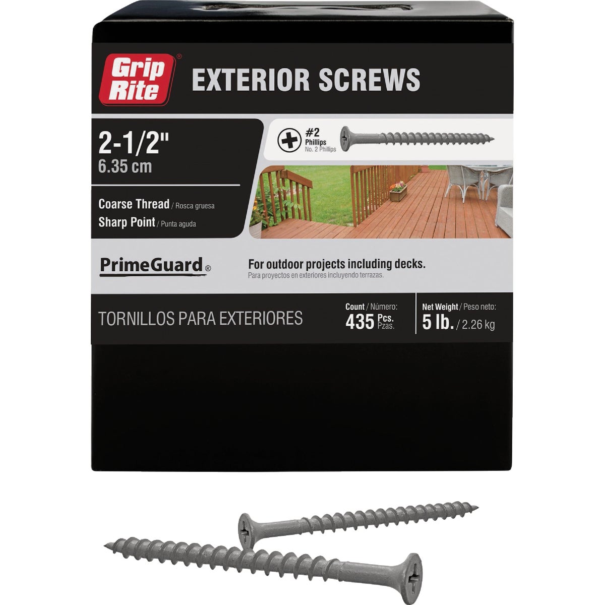 Grip-Rite PrimeGuard Ten 2-1/2 In. Exterior Screw (5 Lb.)