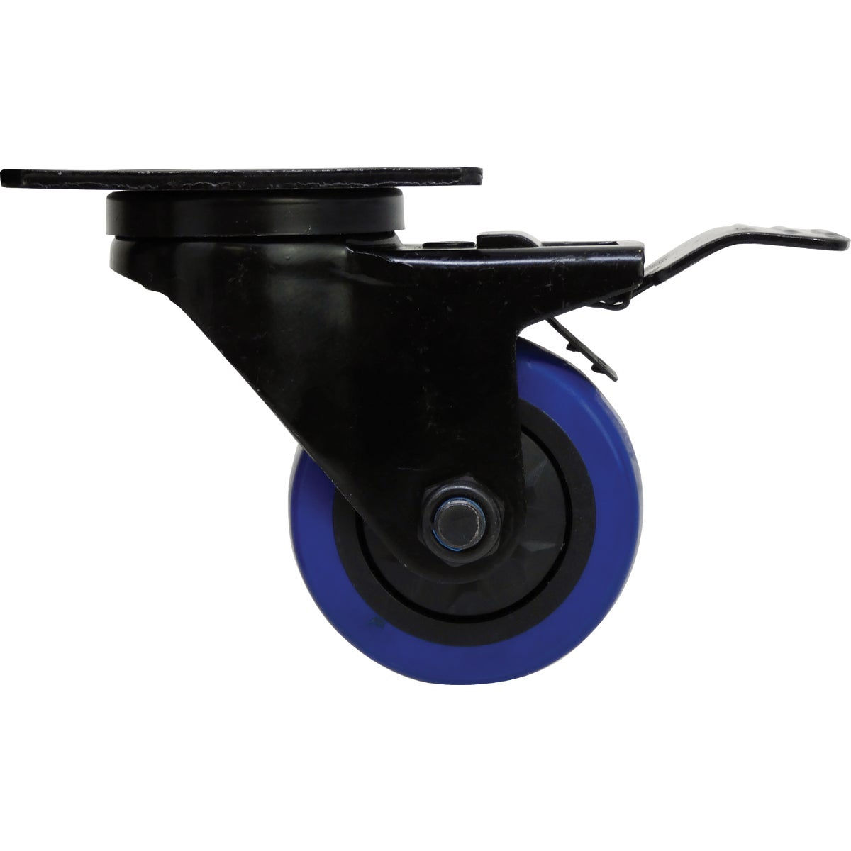 Shepherd Hardware 3 In. Blue Diamond TPU Swivel Plater Caster with Brake