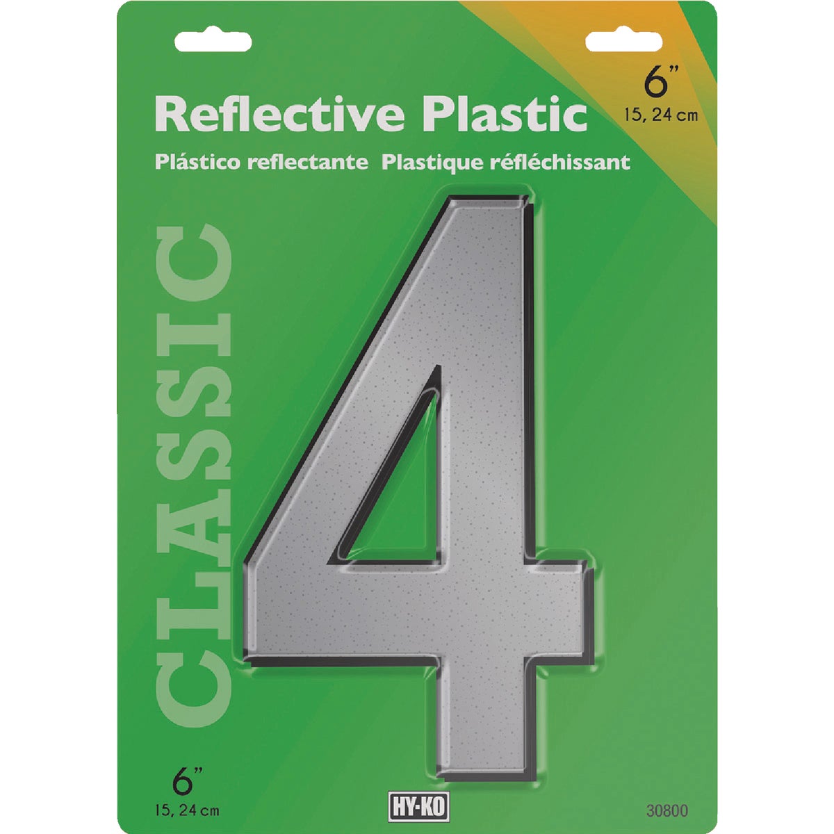 Hy-Ko 6 In. Reflective Plastic Number 4