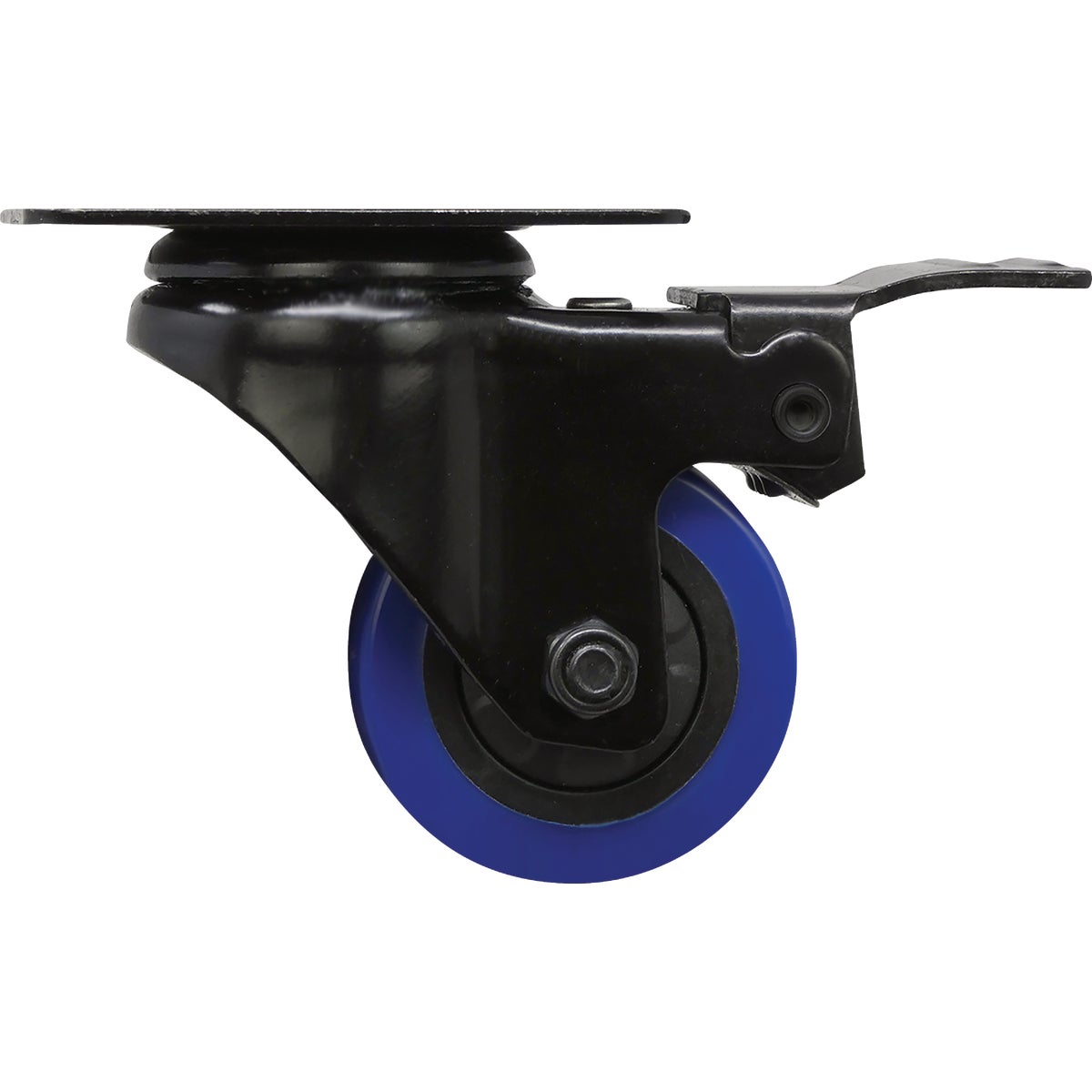 Shepherd Hardware 2 In. Blue Diamond TPU Swivel Plater Caster with Brake