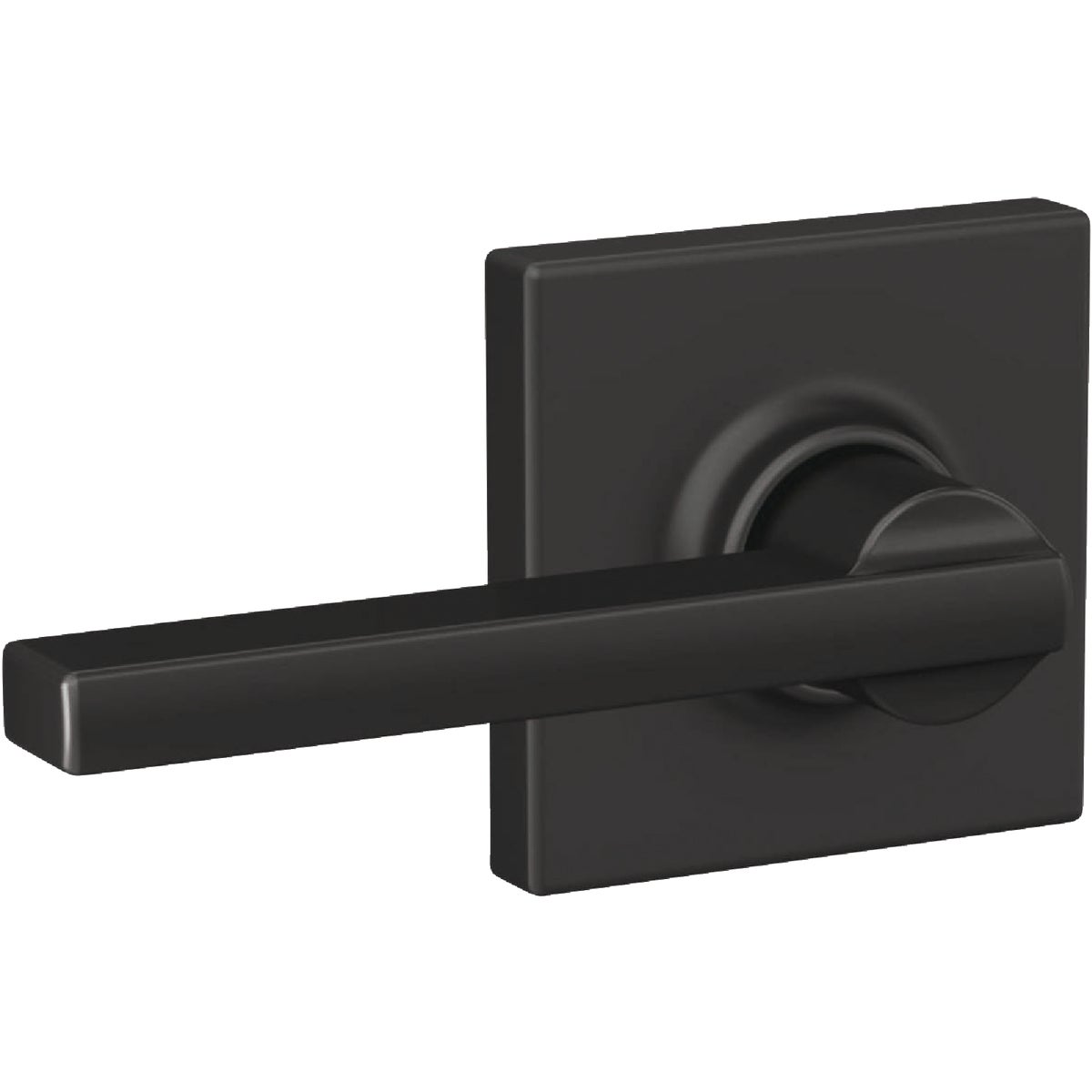 Schlage F Series Latitude Lever with Collins Trim Matte Black Hall & Closet Lock