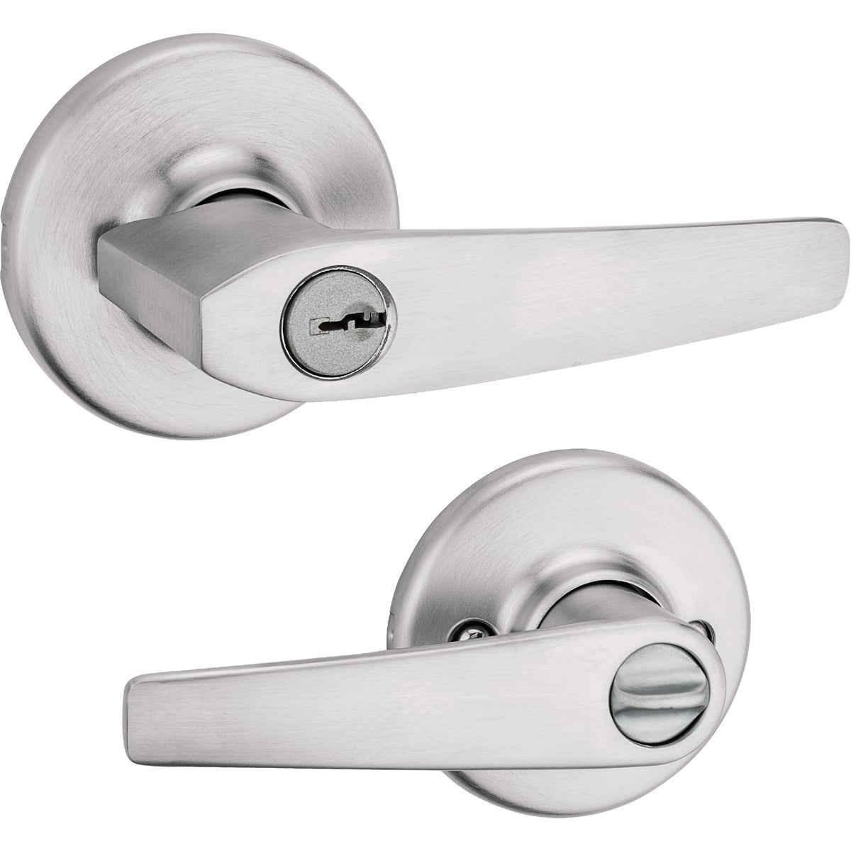 Kwikset Delta Entry Door Lever Lockset, Satin Chrome