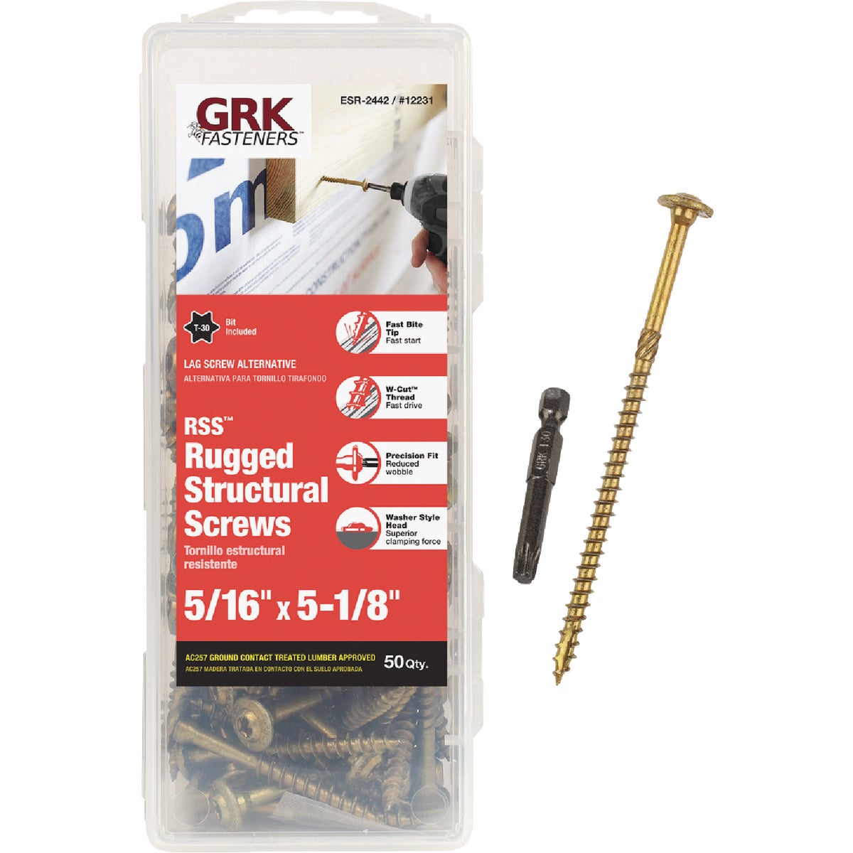 GRK RSS Rugged 5/16 In. x 5-1/8 In. Star Drive Washer-Head Structure Screw (50 Ct.)